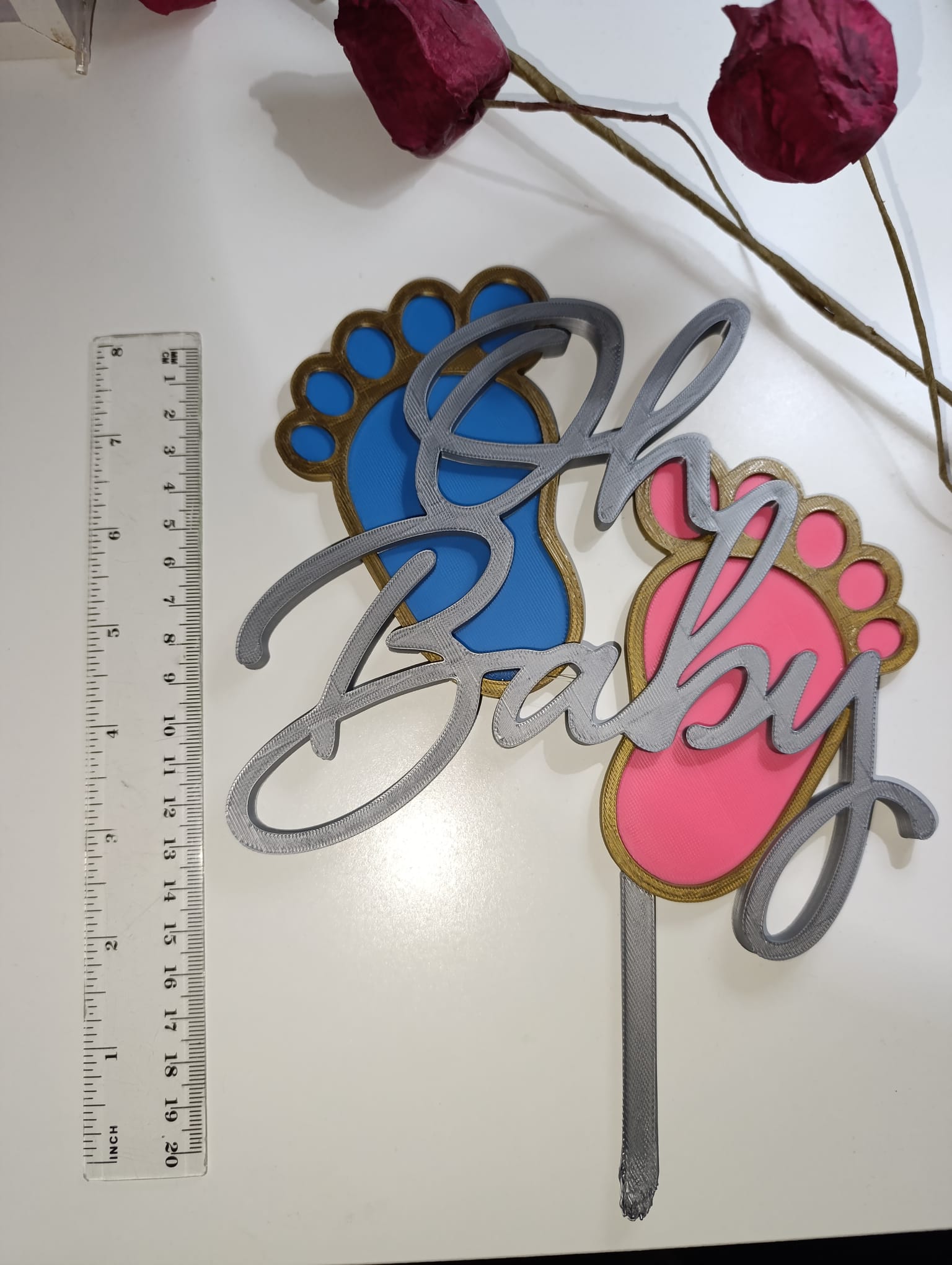 Decoración Tarta revelación bebe