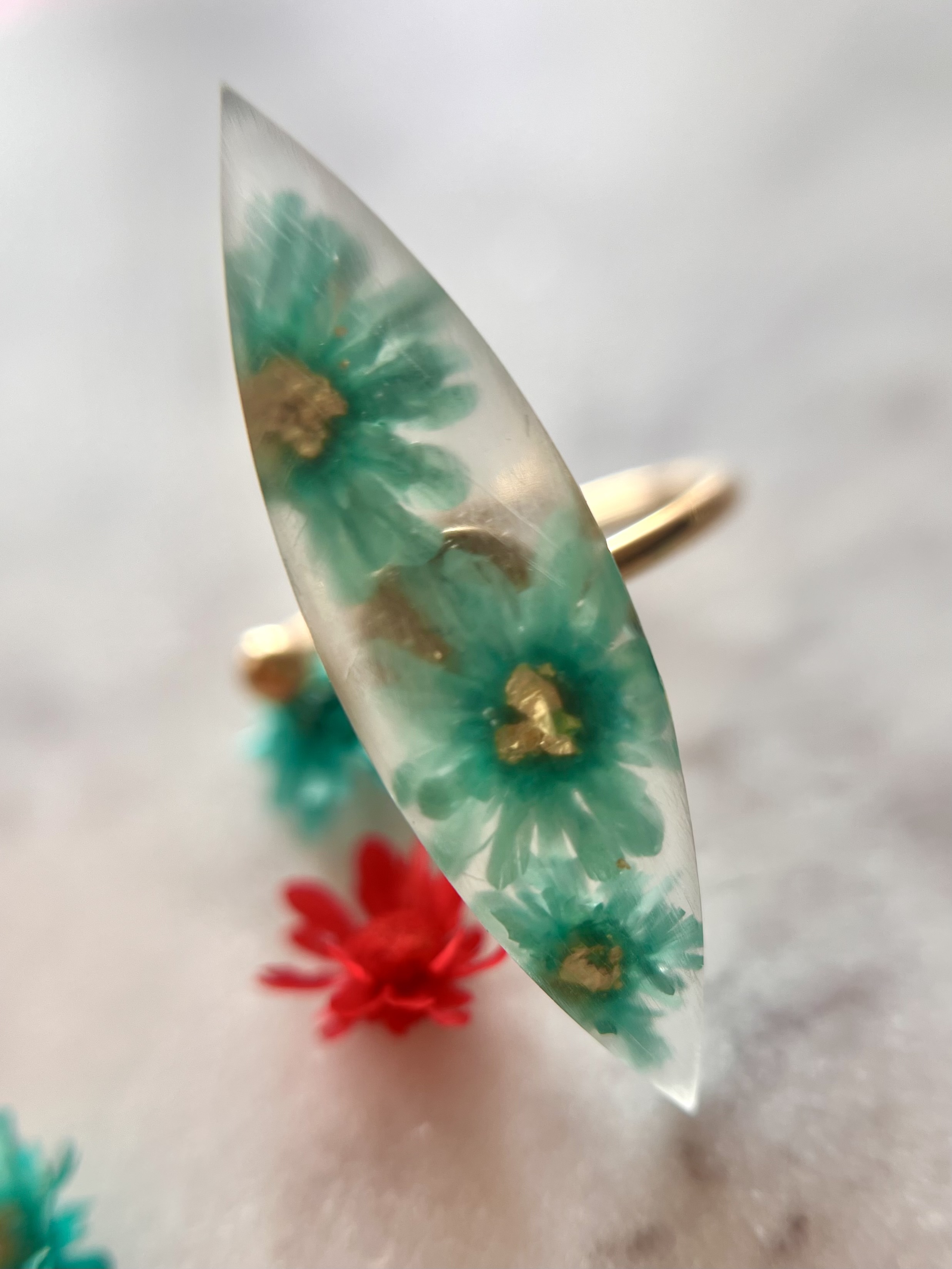 Bague Fleur Turquoise
