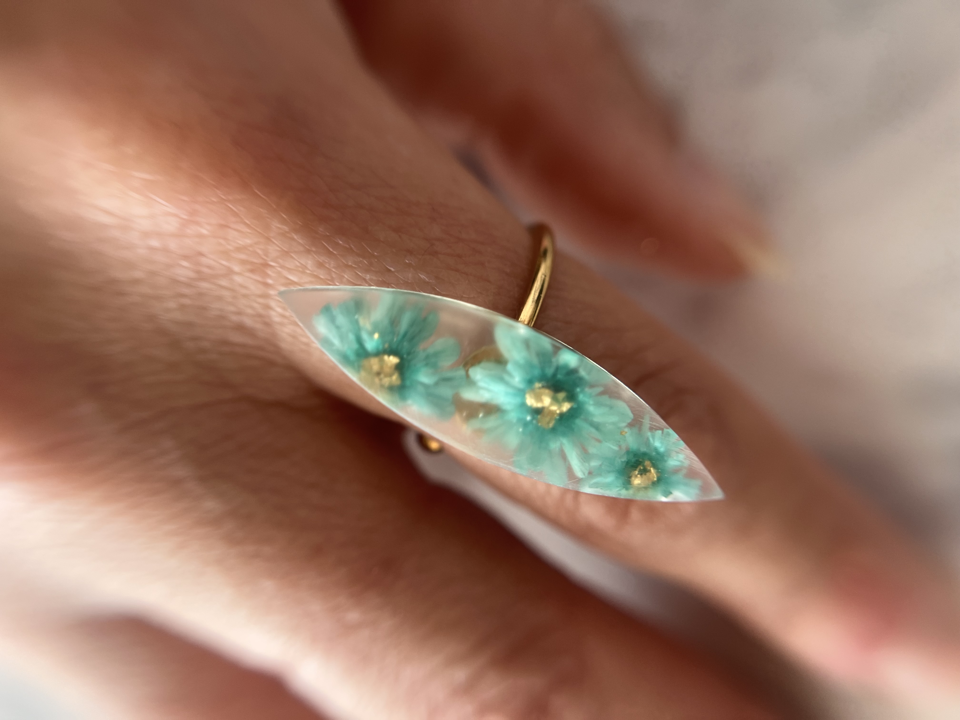 Bague Fleur Turquoise