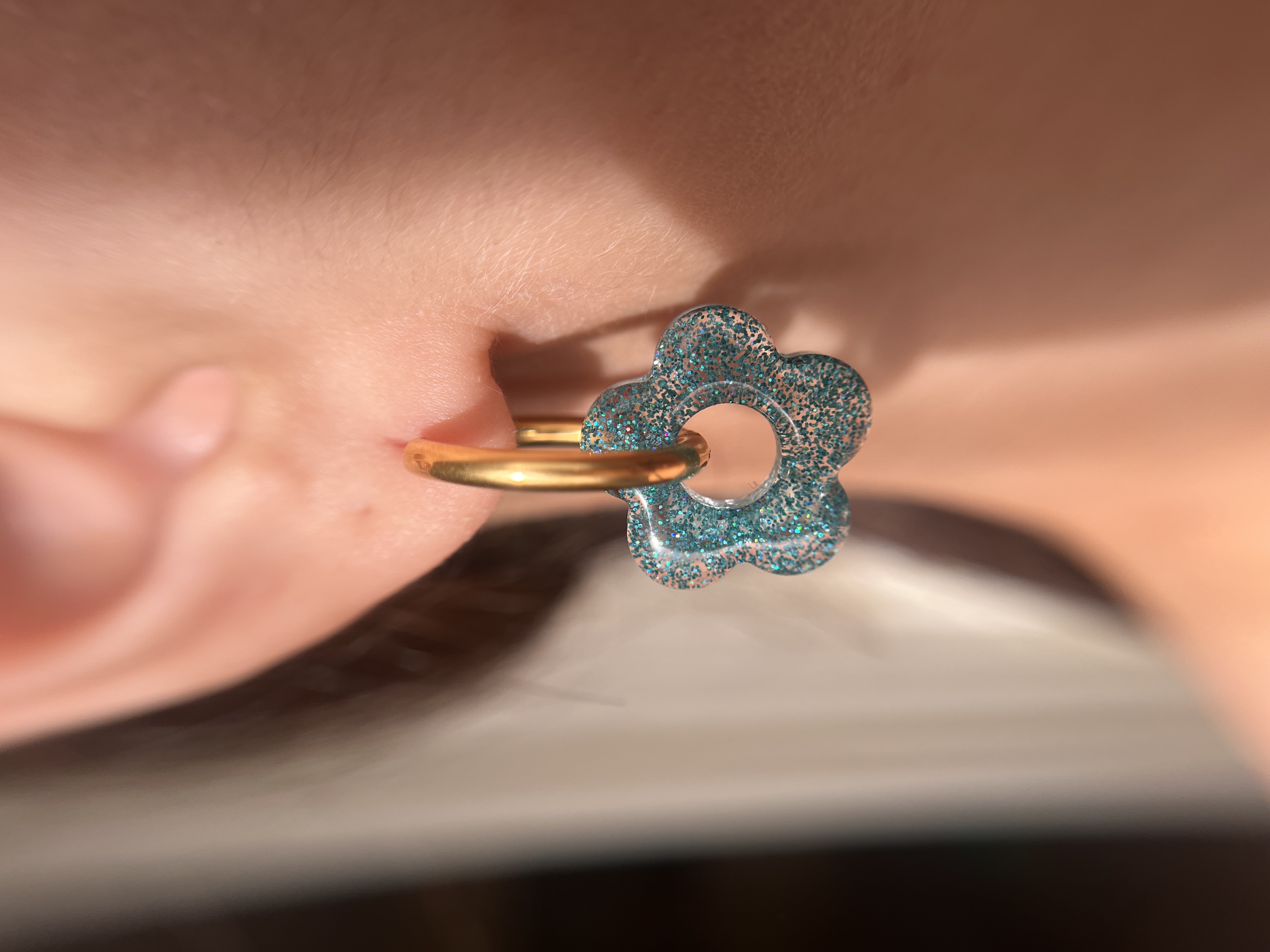 Flower Paillette Turquoise 