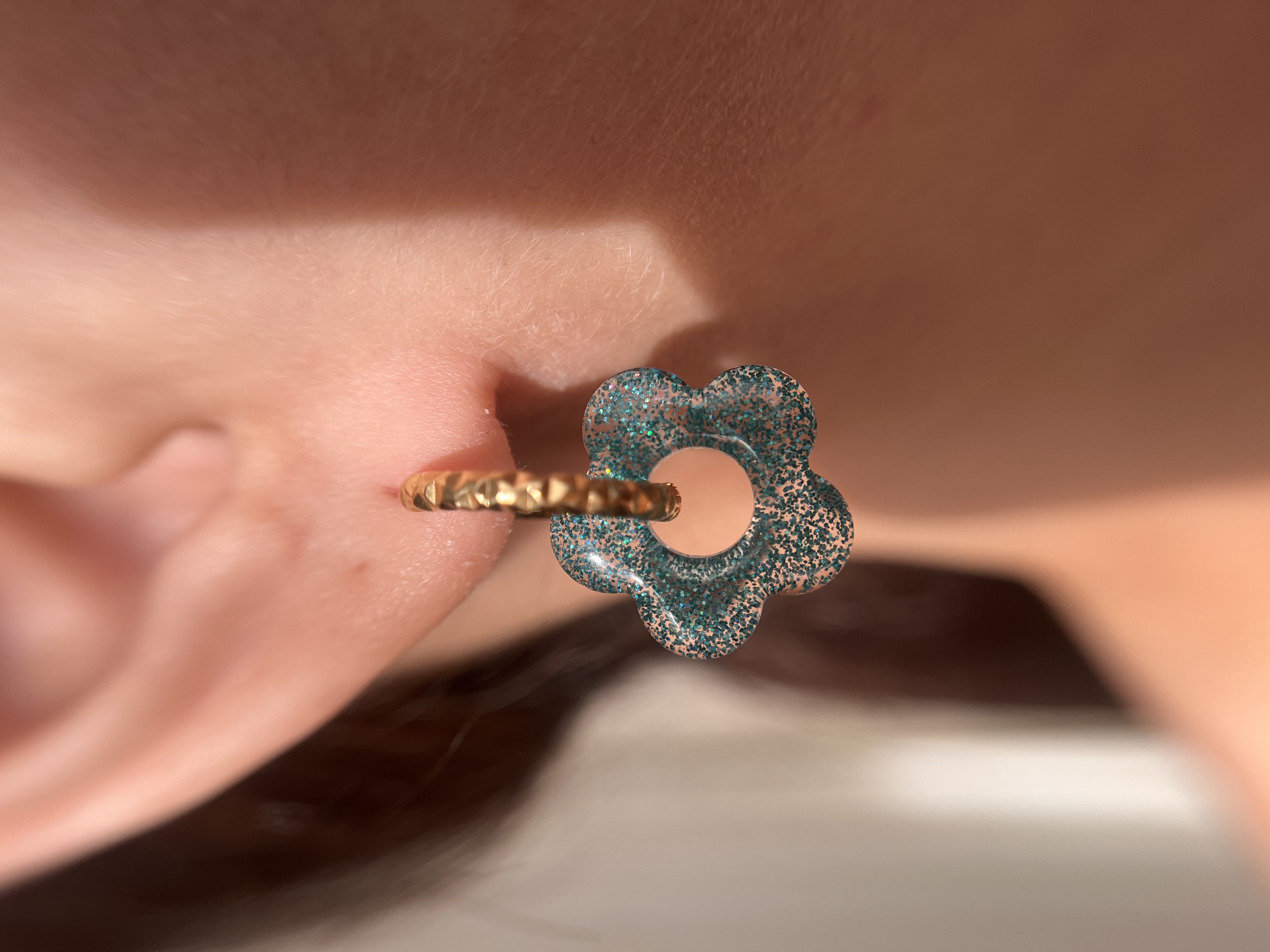 Flower Paillette Turquoise 