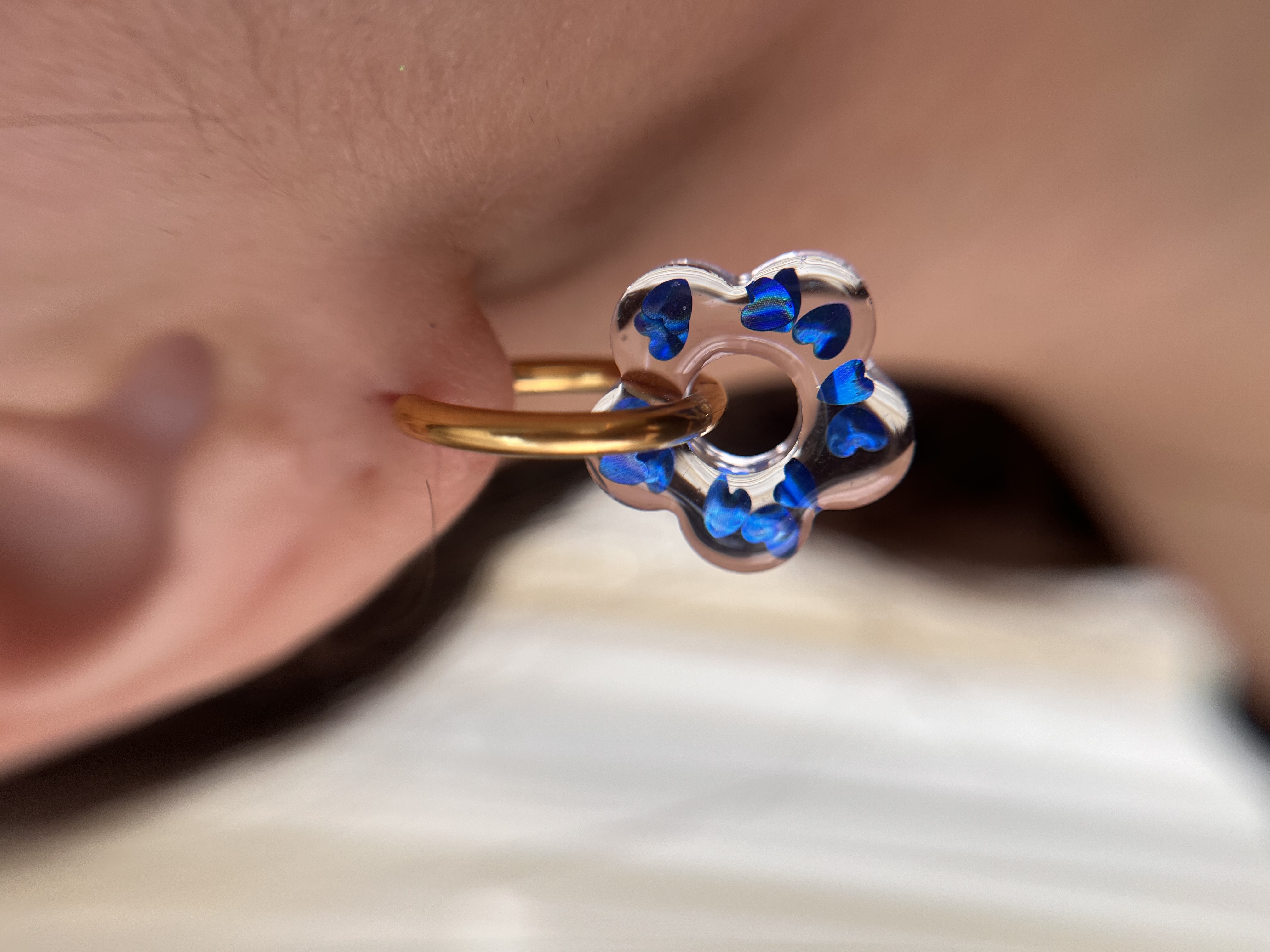 Flower coeur  bleu