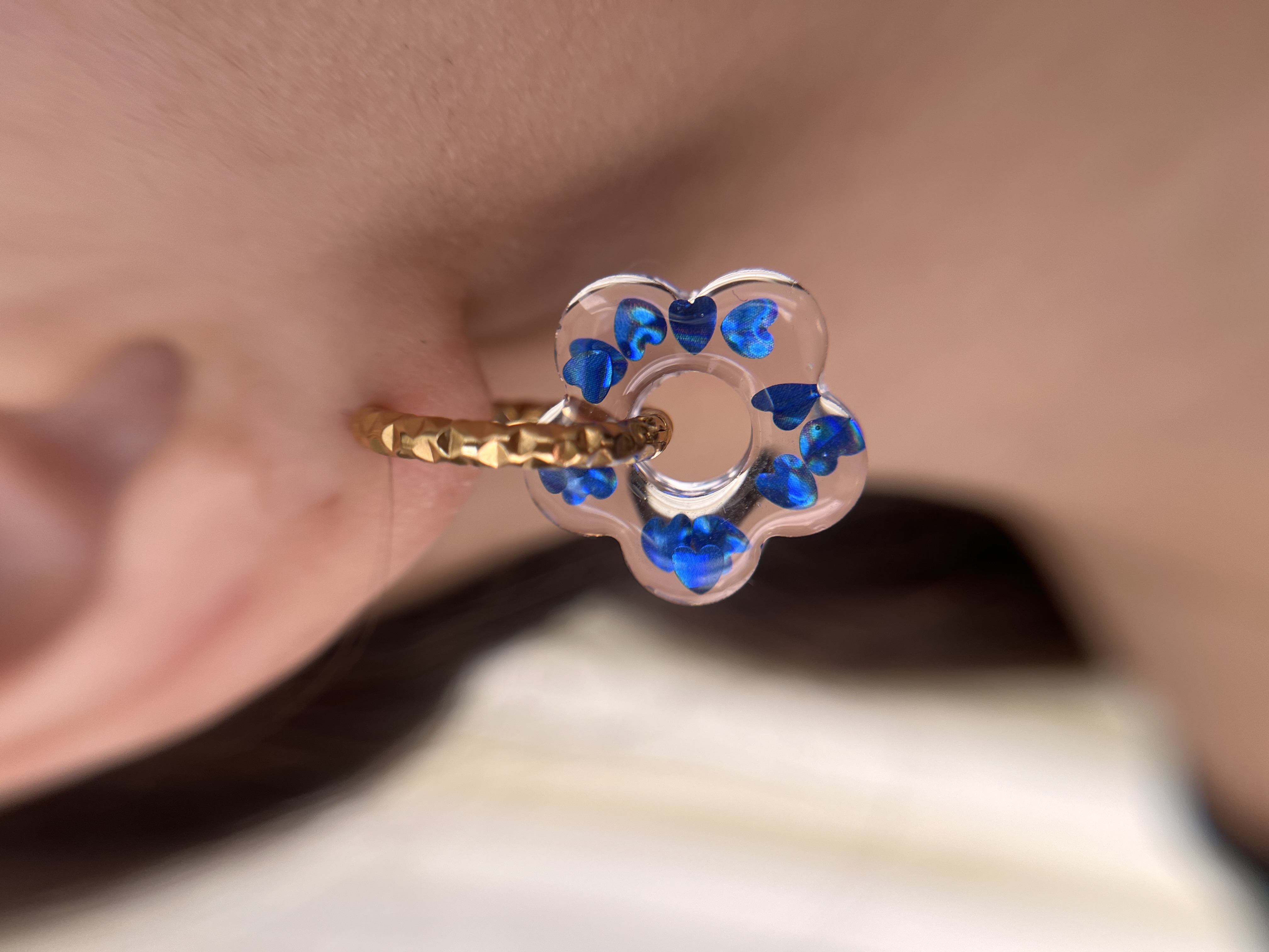 Flower coeur  bleu