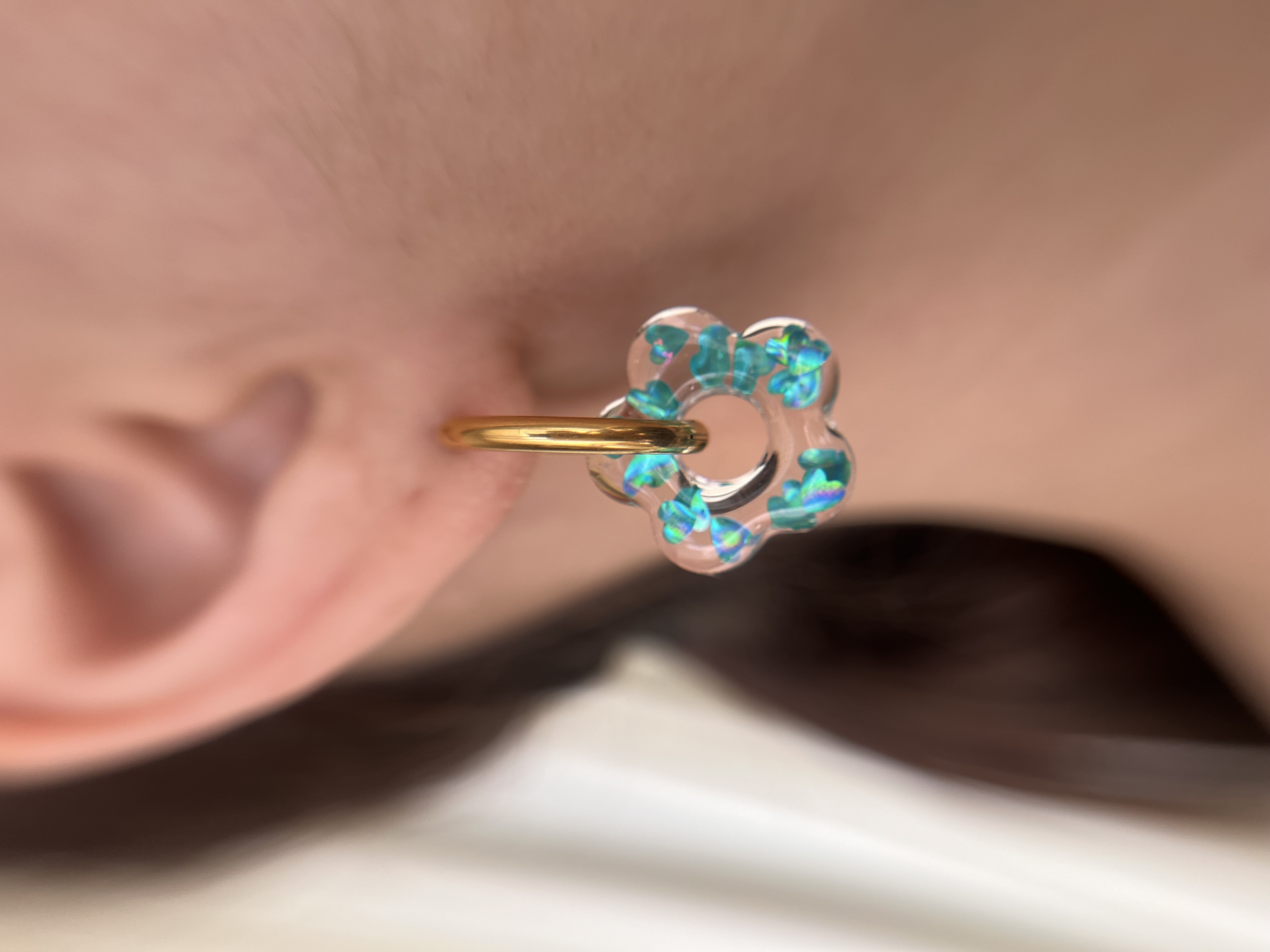  Flower coeur turquoise