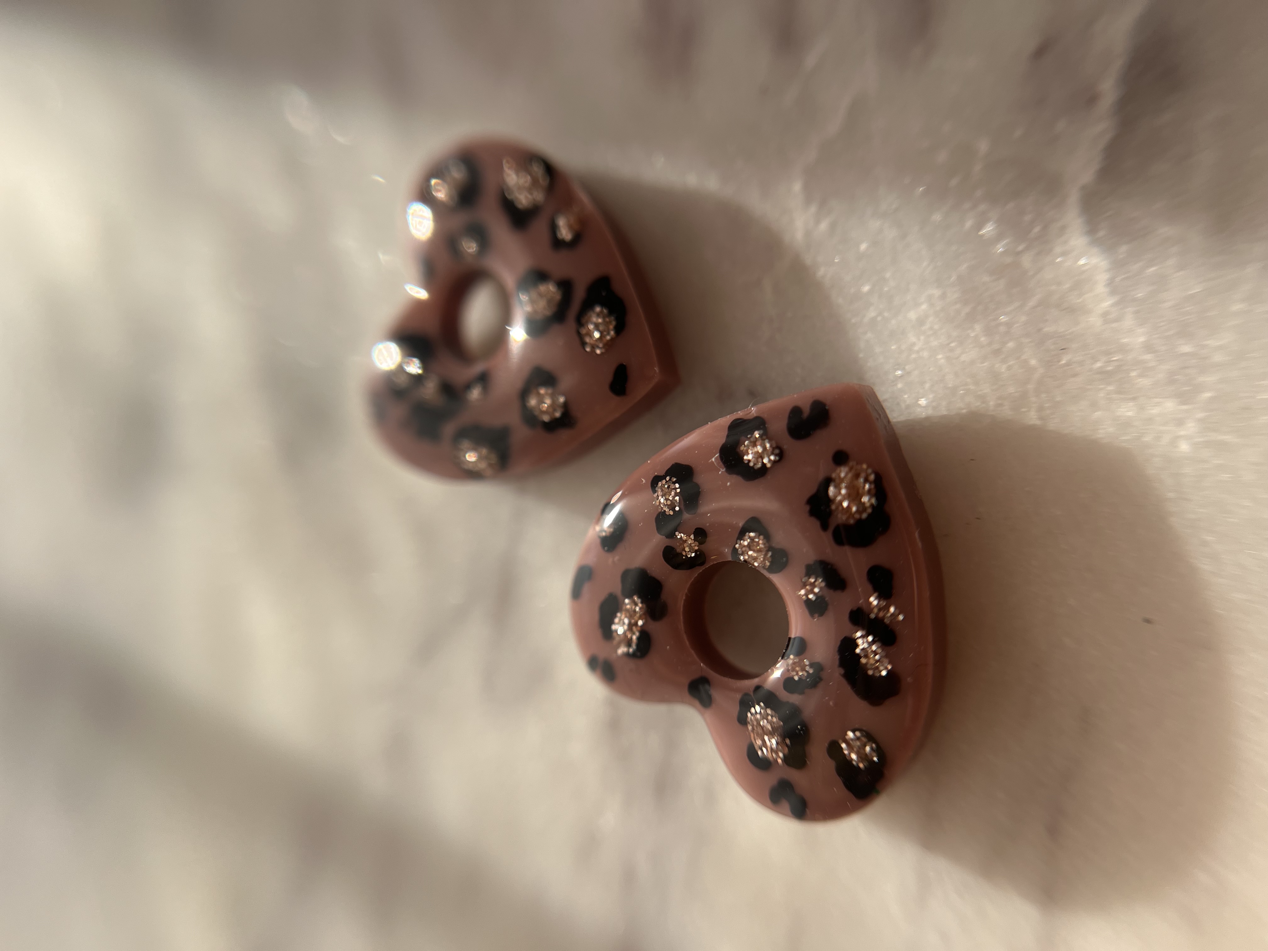 Coeur Léopard Chocolat et Doré