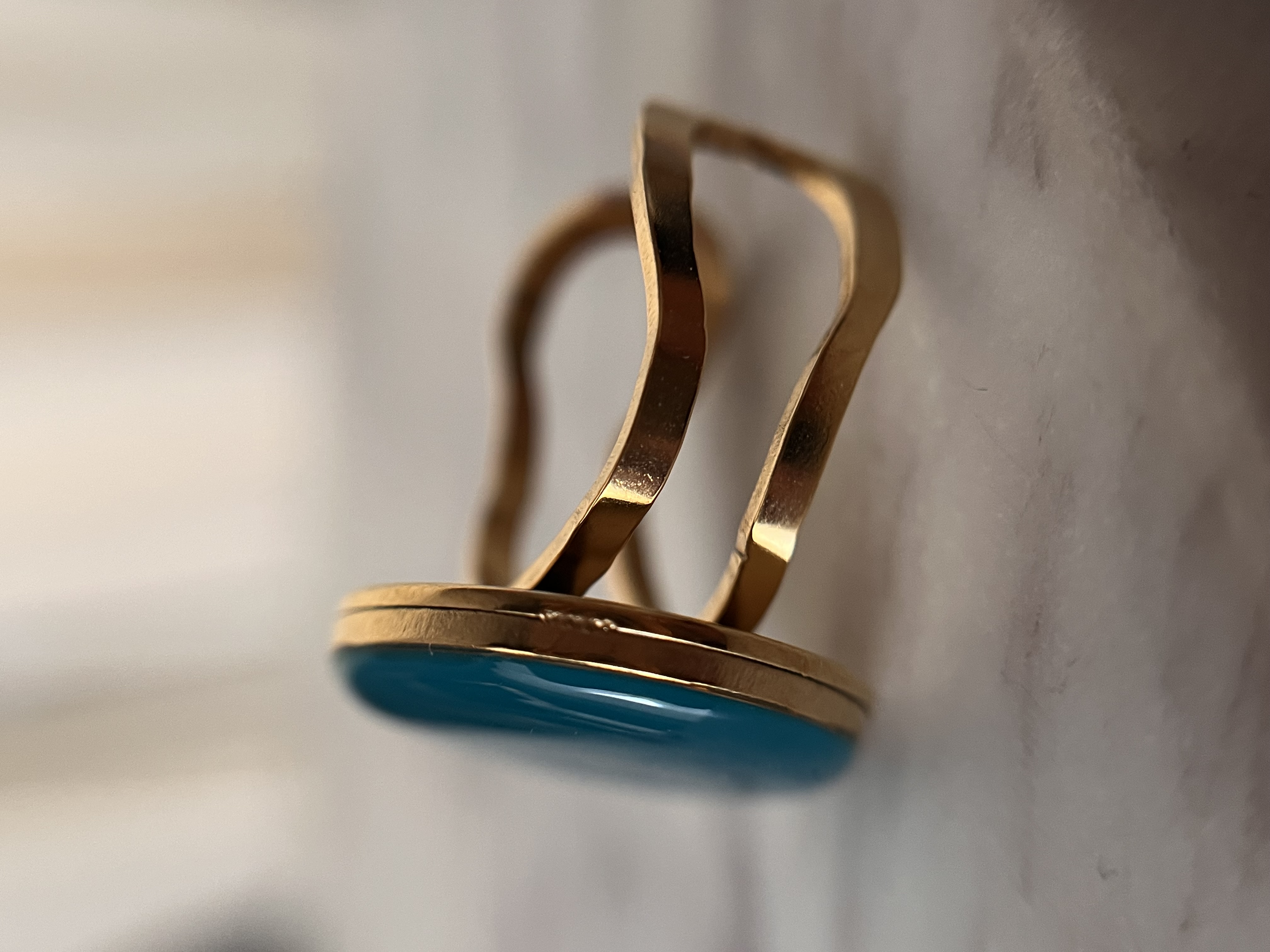 Bague bleu canard