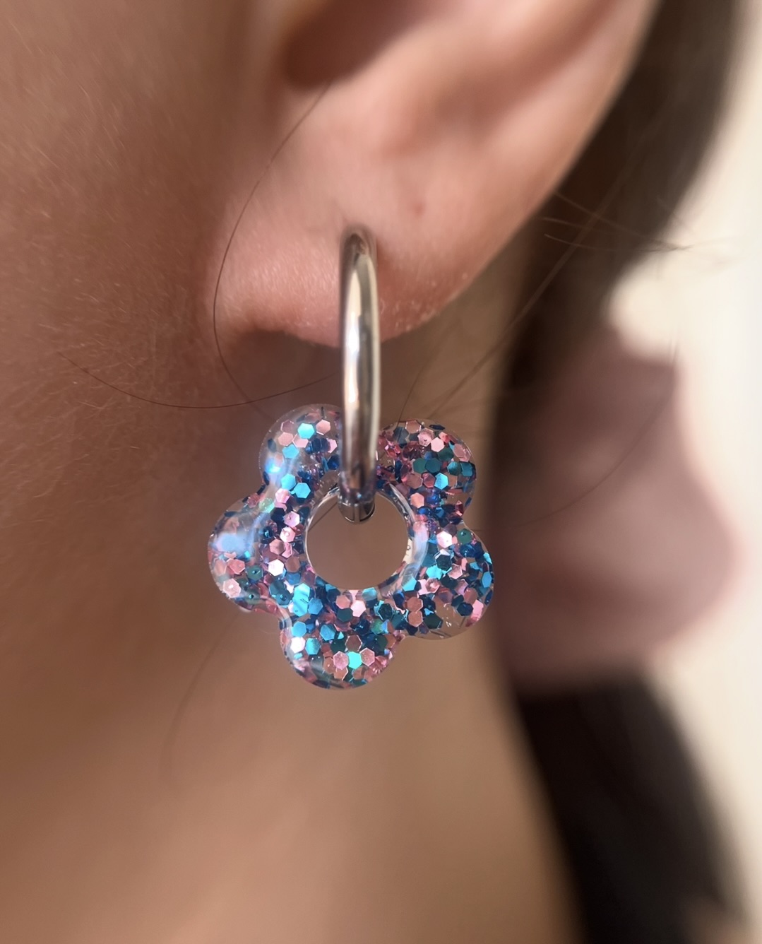 Flower bleu et rose