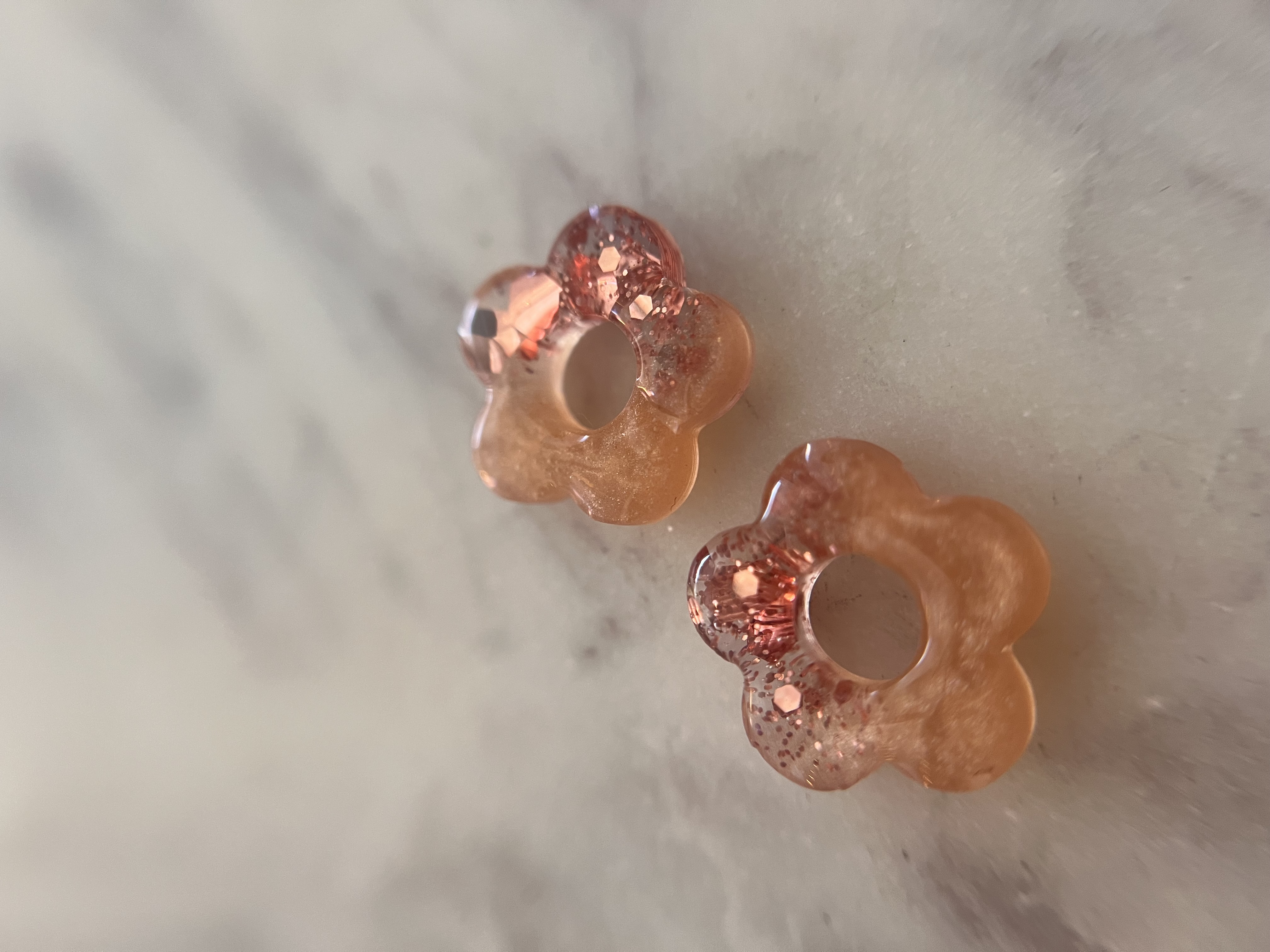 Flower beige irisé et rose gold