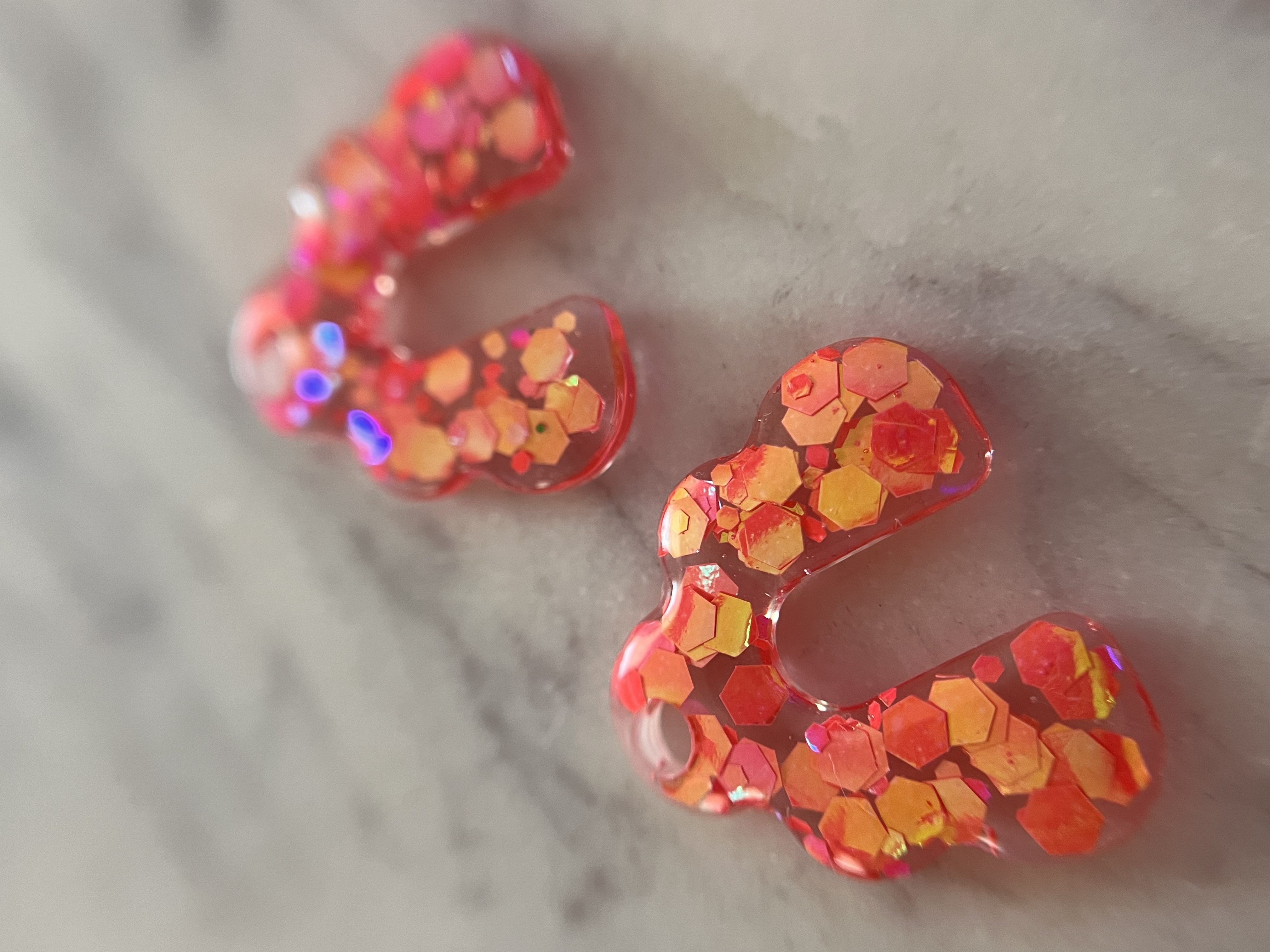Les Originales orange corail  paillettes holographique