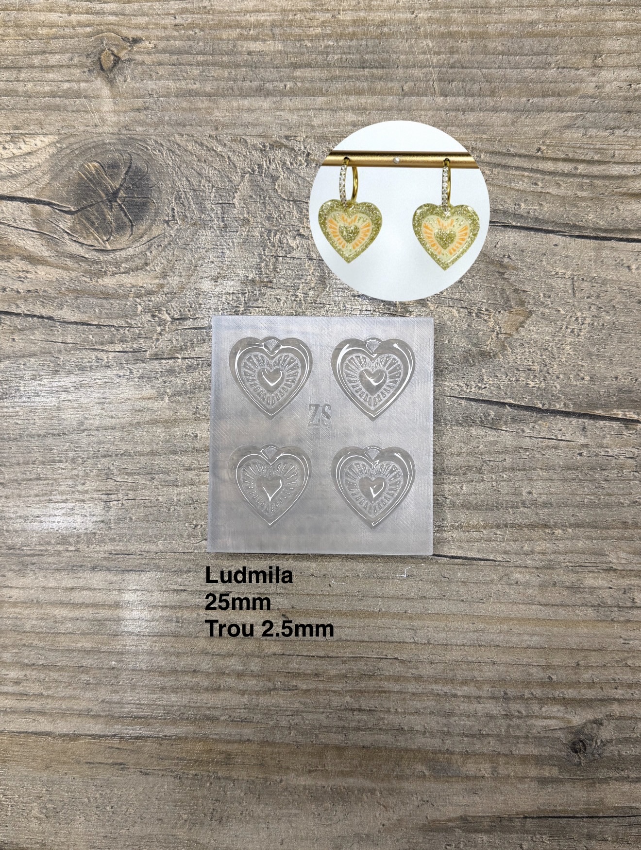 Moule Coeur Ludmila 25mm