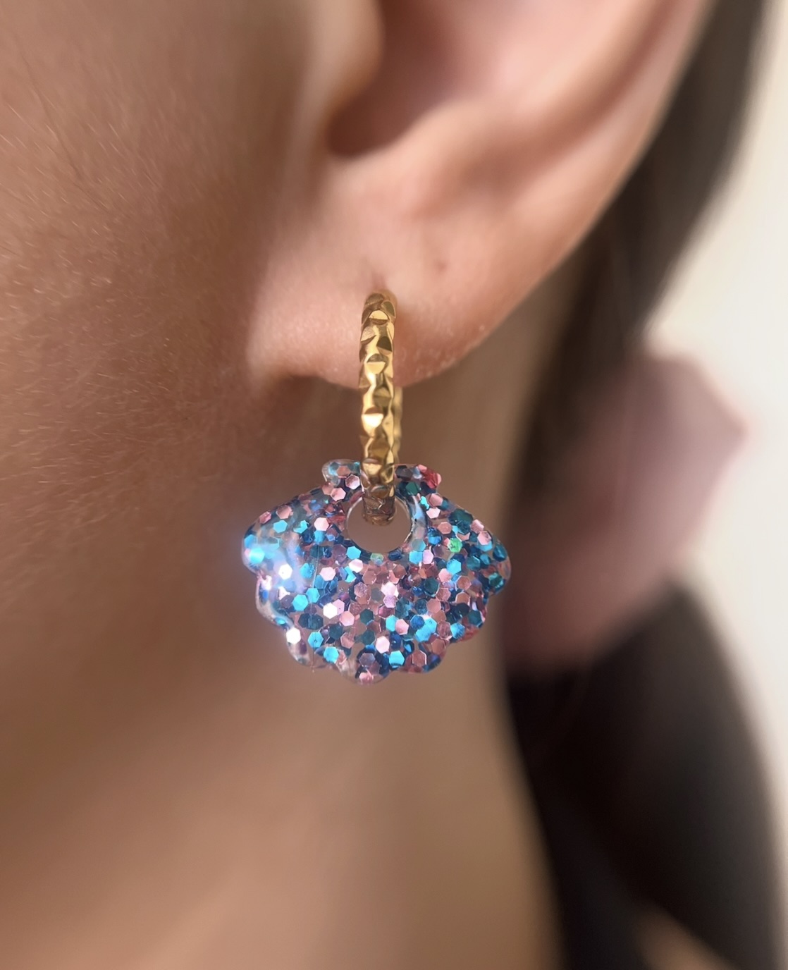 Coquillage bleu et rose
