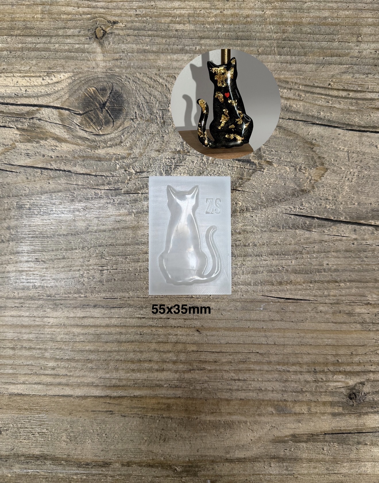 Moule Chat broche 55x35mm