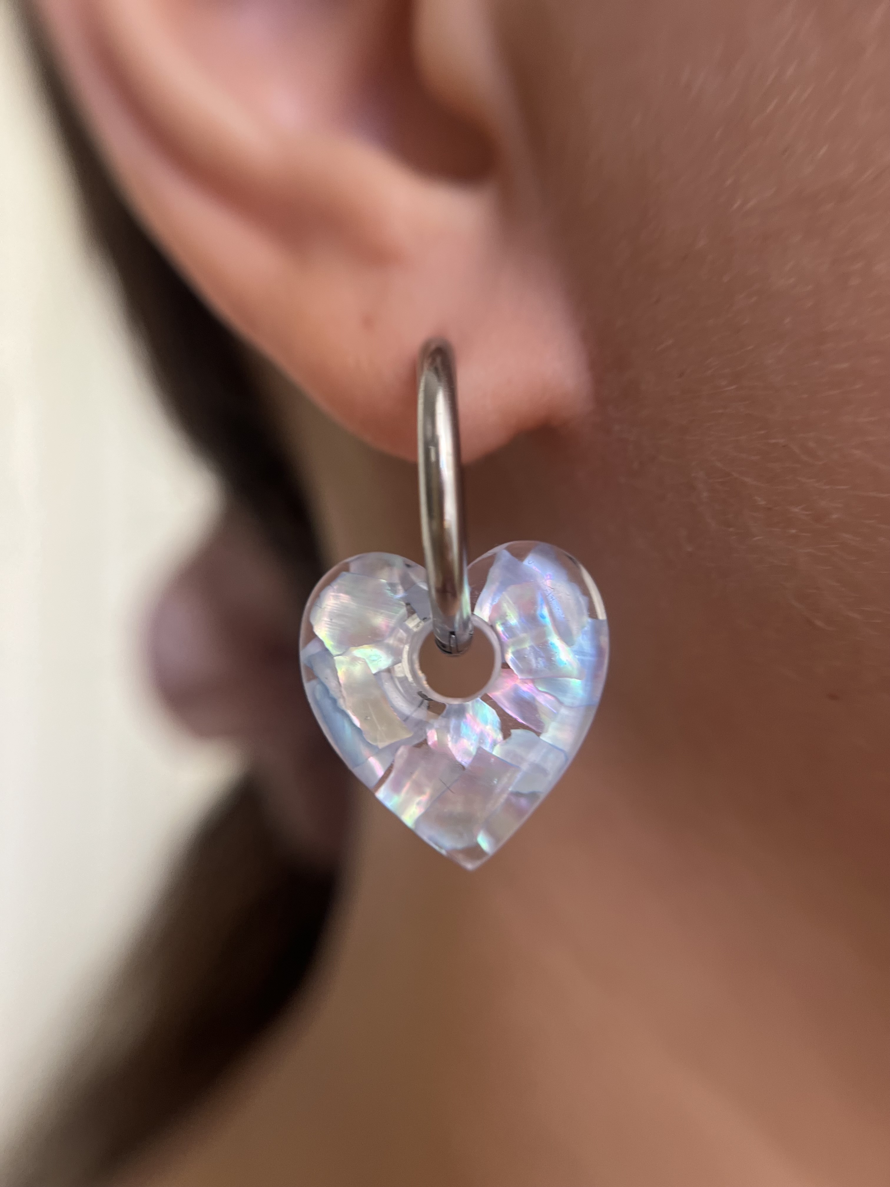 Coeur nacre bleu