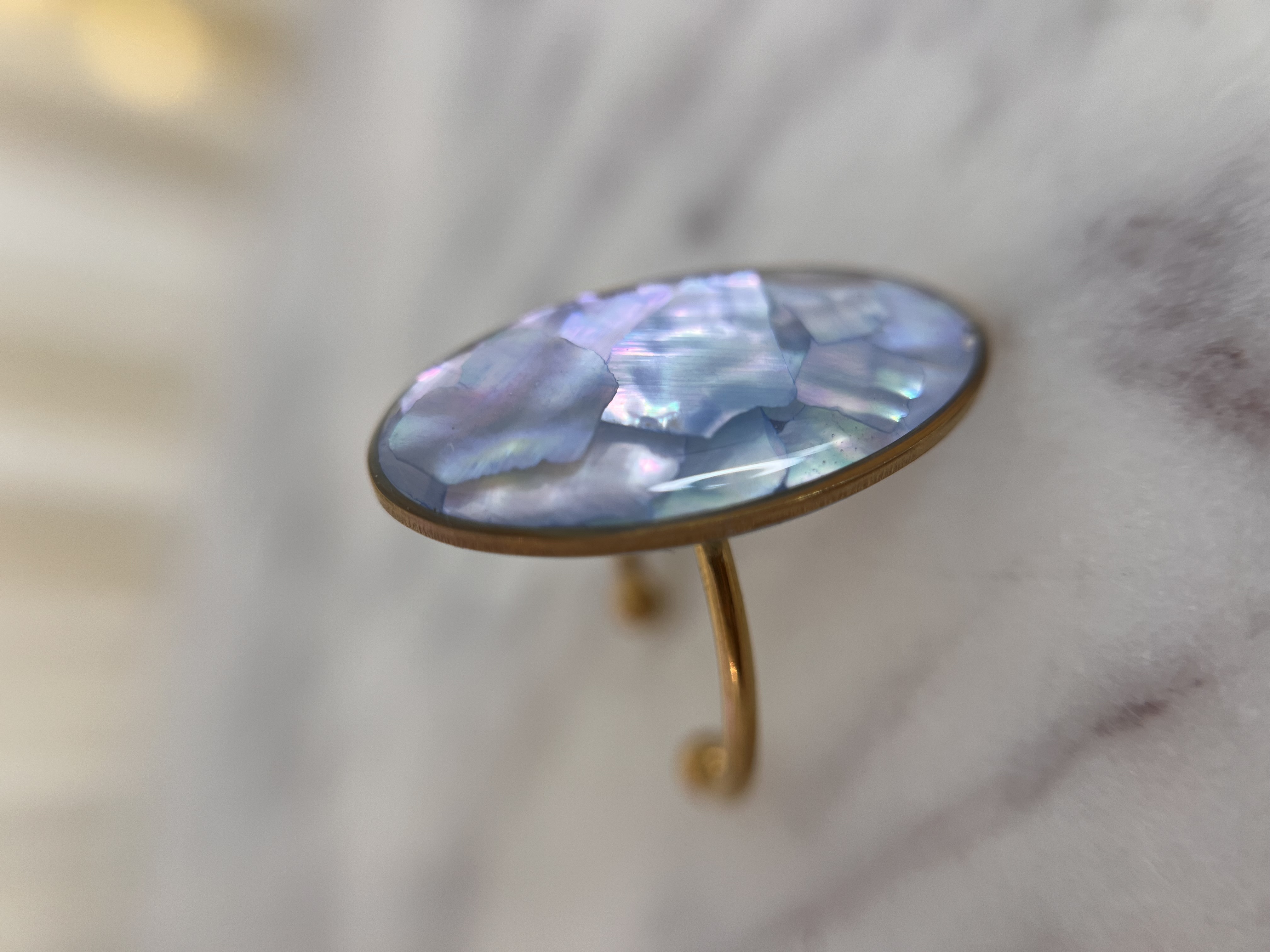 Bague Nacre Bleu