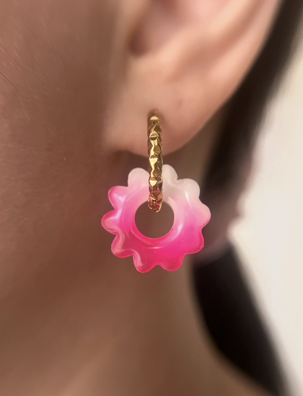 L'Amoureuse rose fluo et blanc