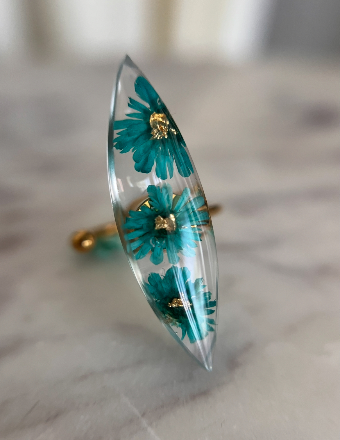 Bague Fleur Turquoise
