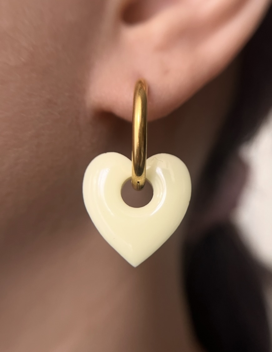Coeur Jaune Pastel
