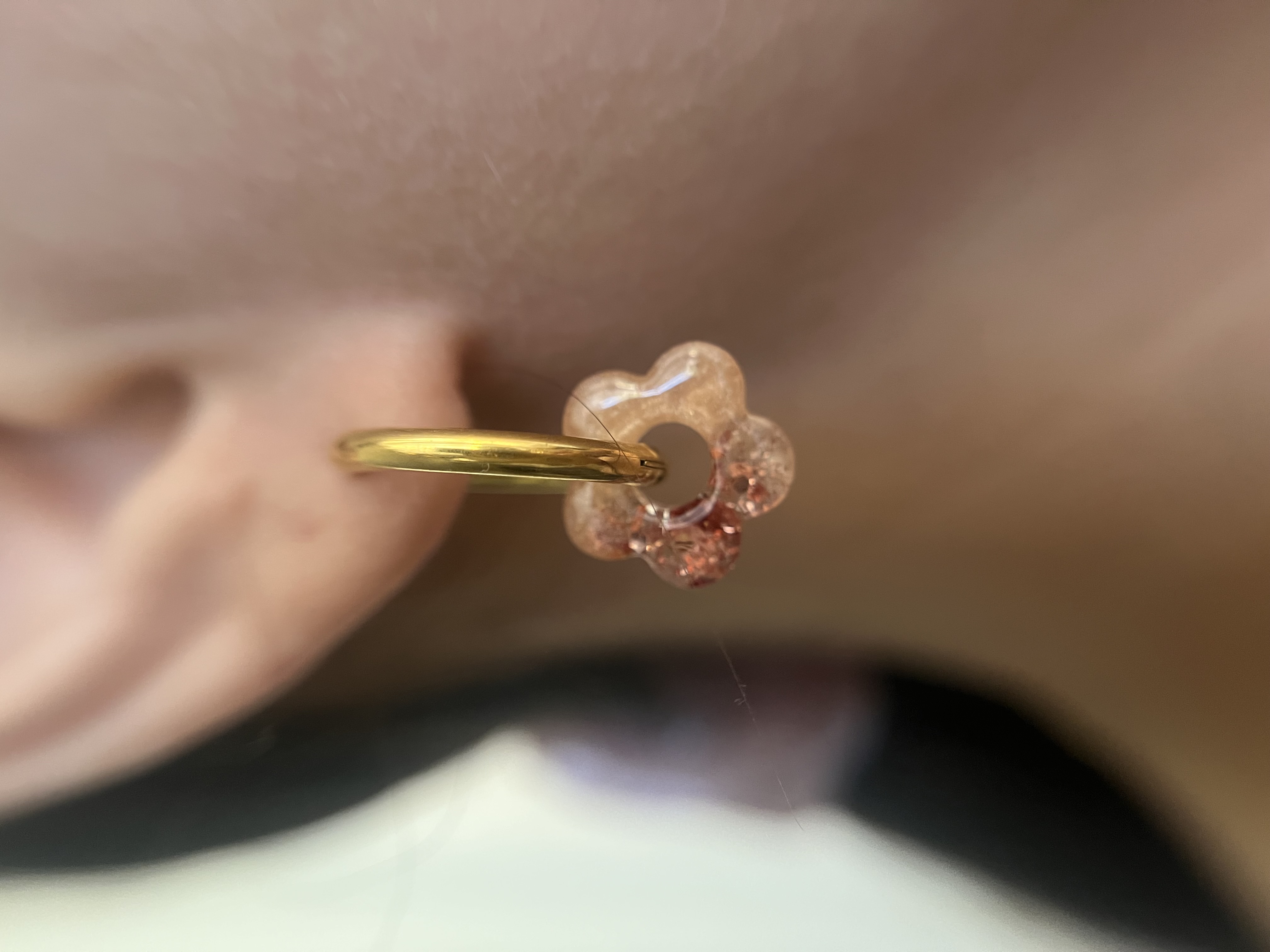 Flower beige irisé et rose gold