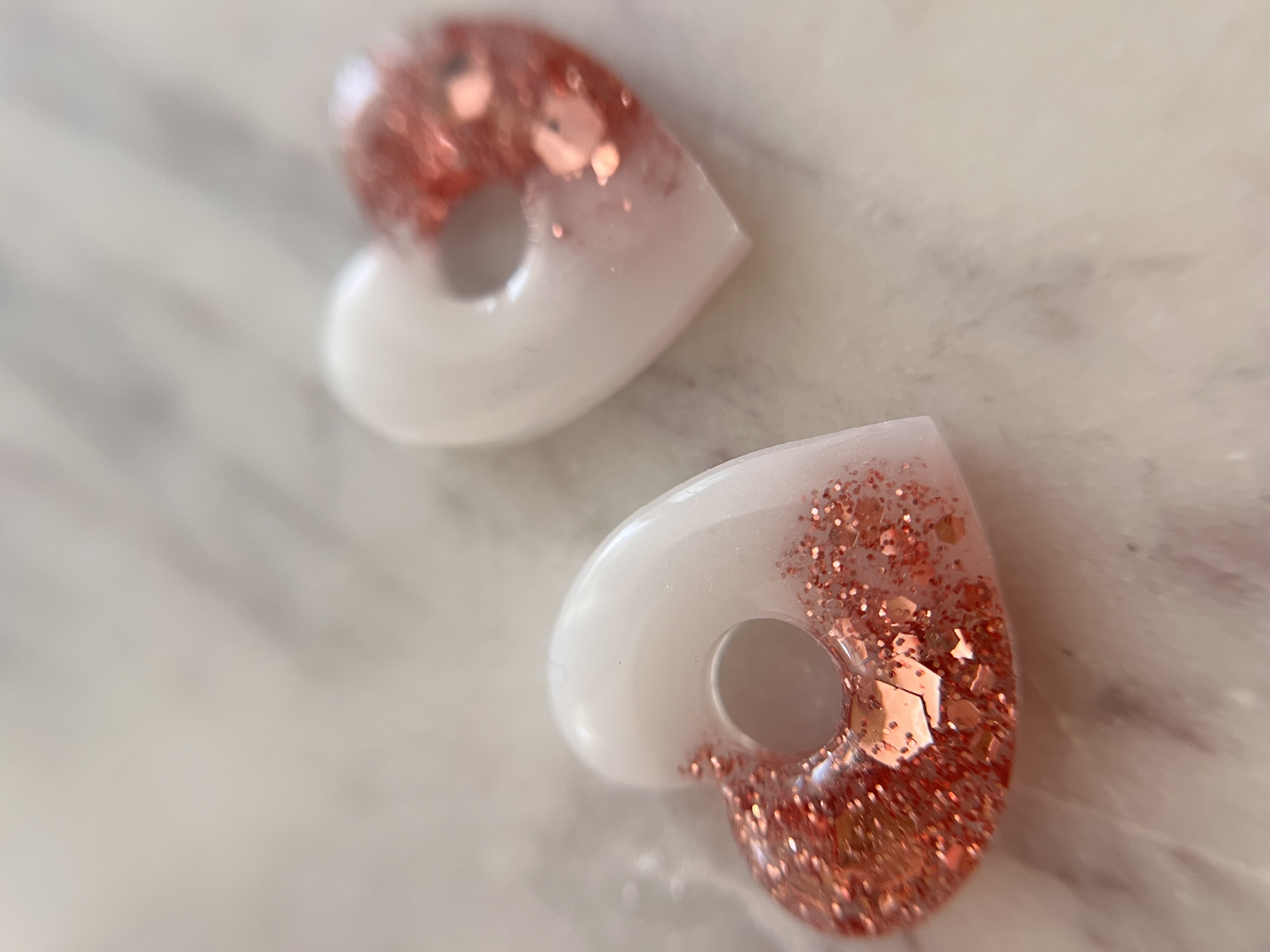 Coeur blanc et rose gold