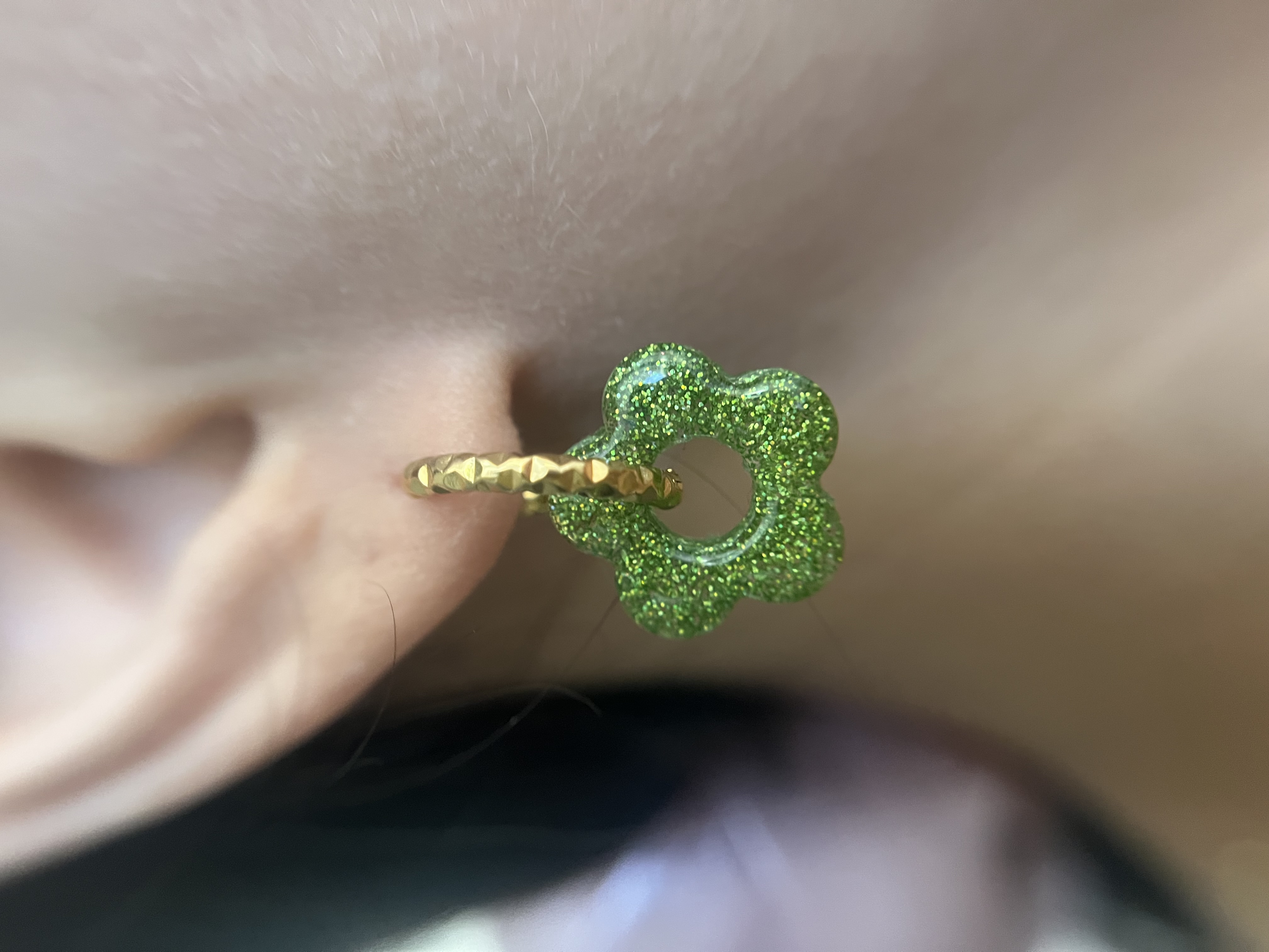 Flower paillette vert
