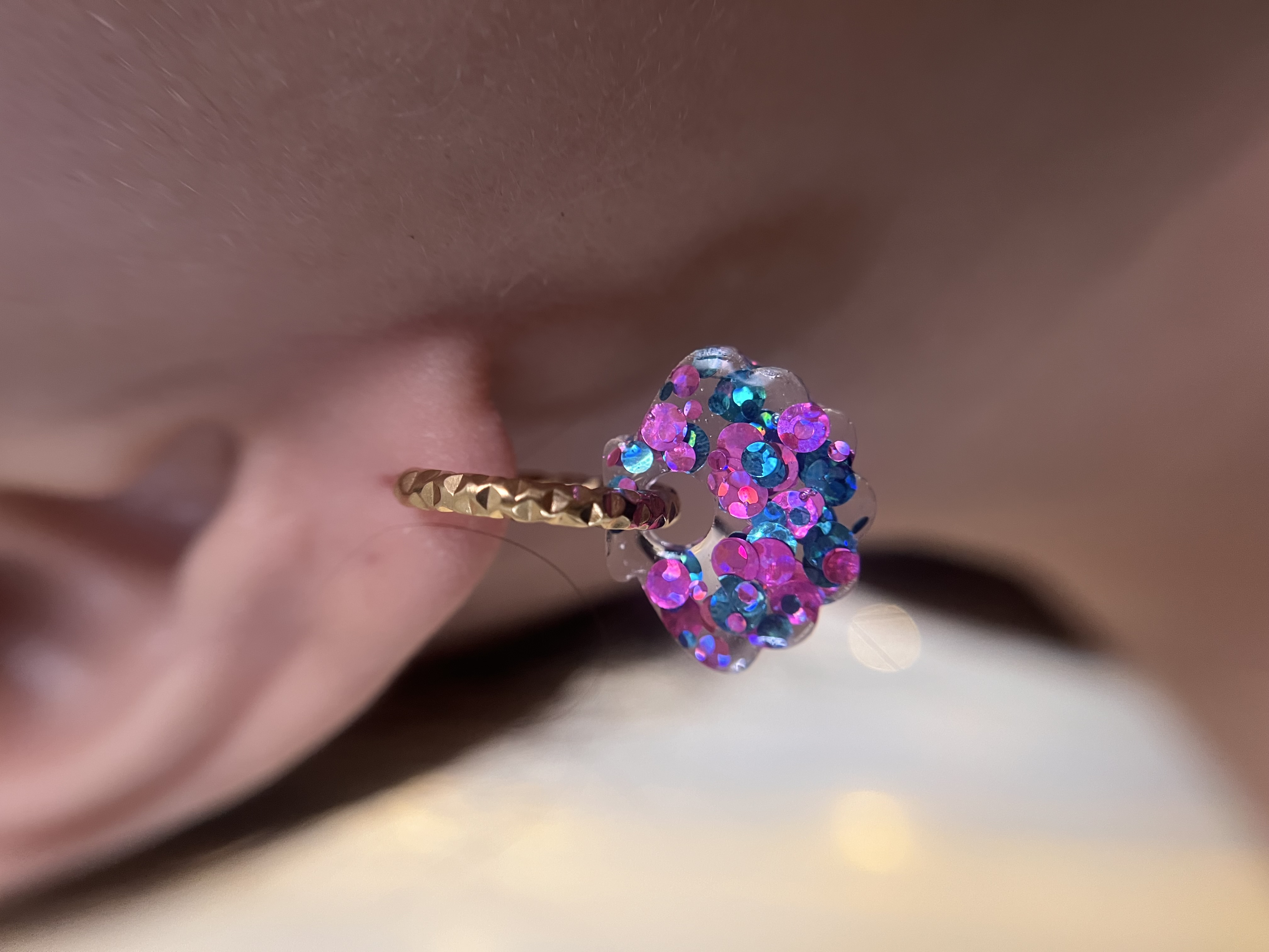 Coquillage  Fushia et Bleu