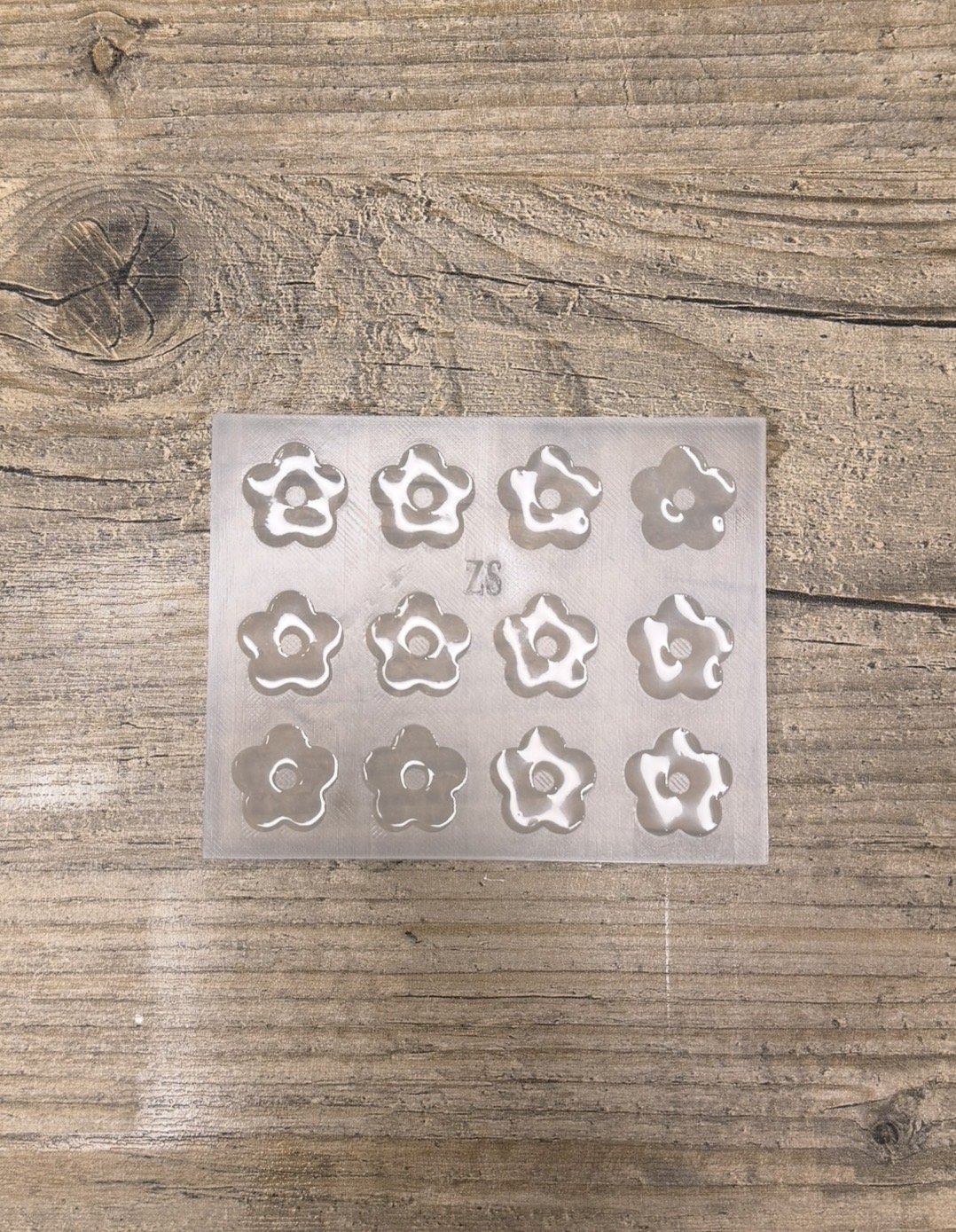 Moule Fleur Plate style acetate 20mm