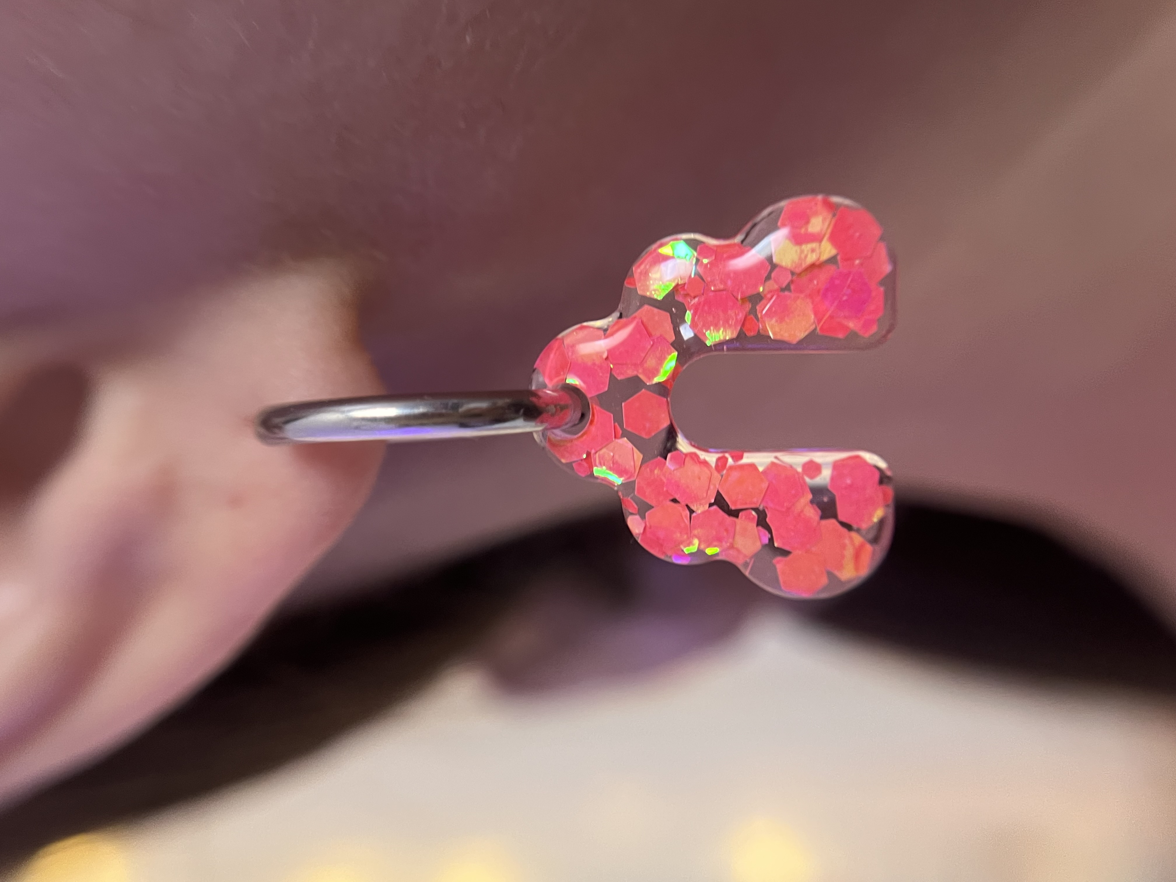 Les Originales orange corail  paillettes holographique