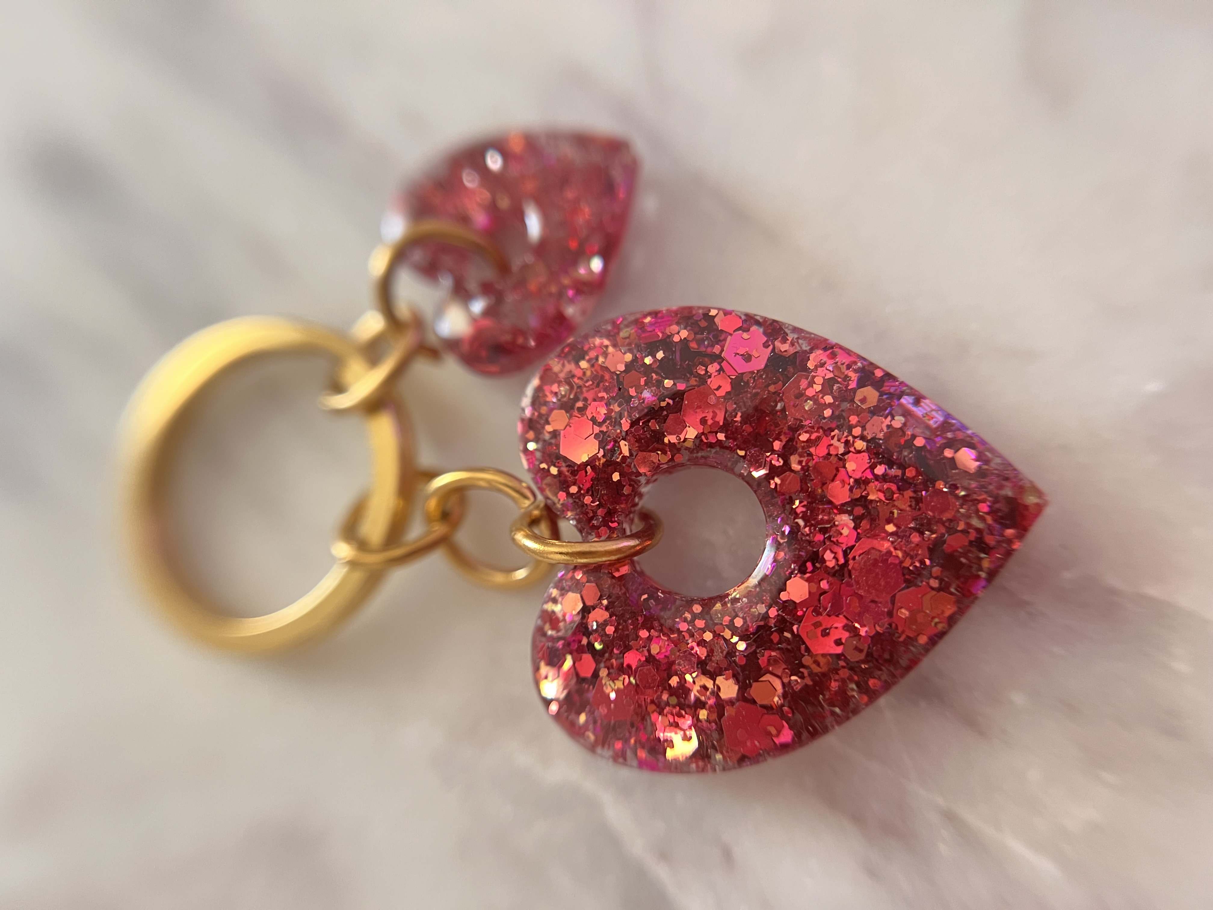 Porte-clefs double coeur
