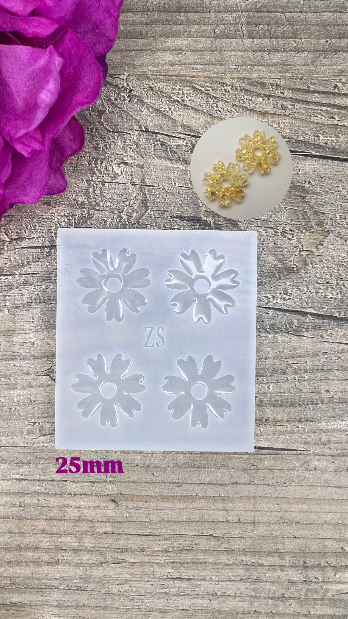 Moule Marguerite Coeur 25mm