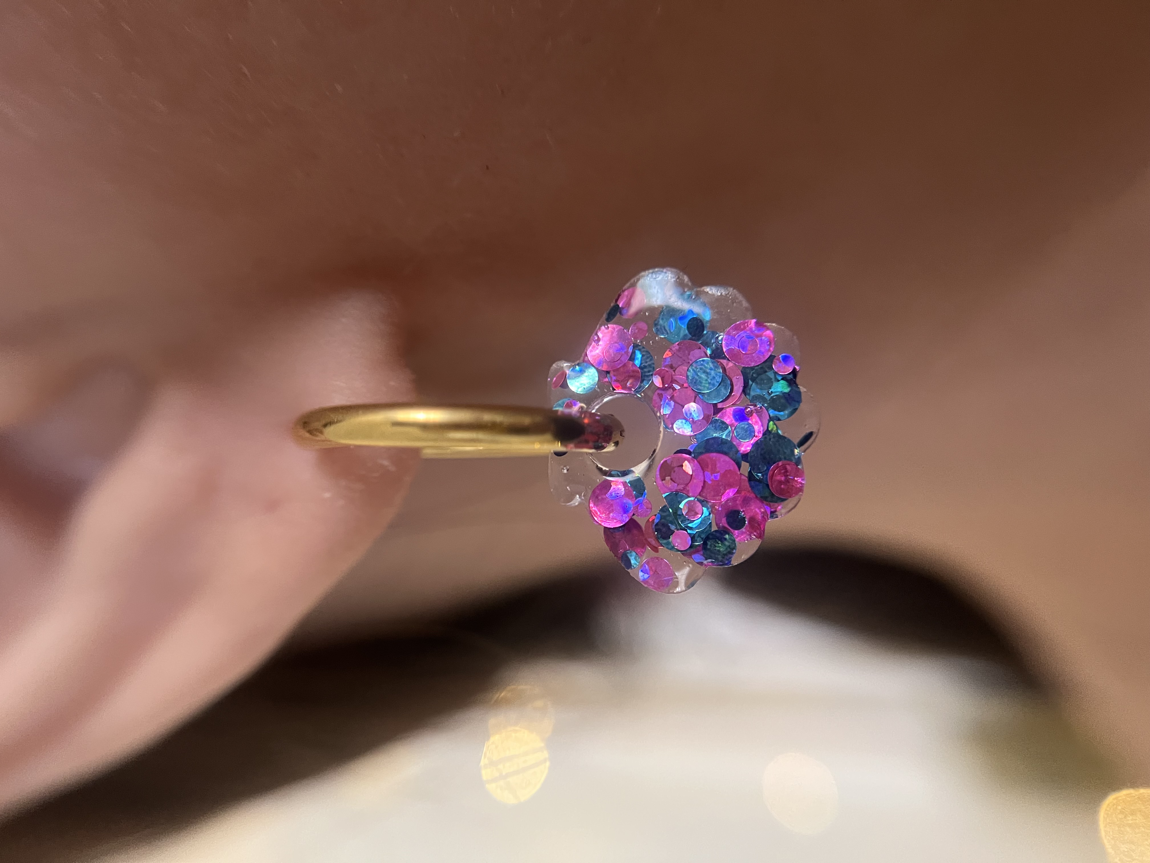 Coquillage  Fushia et Bleu