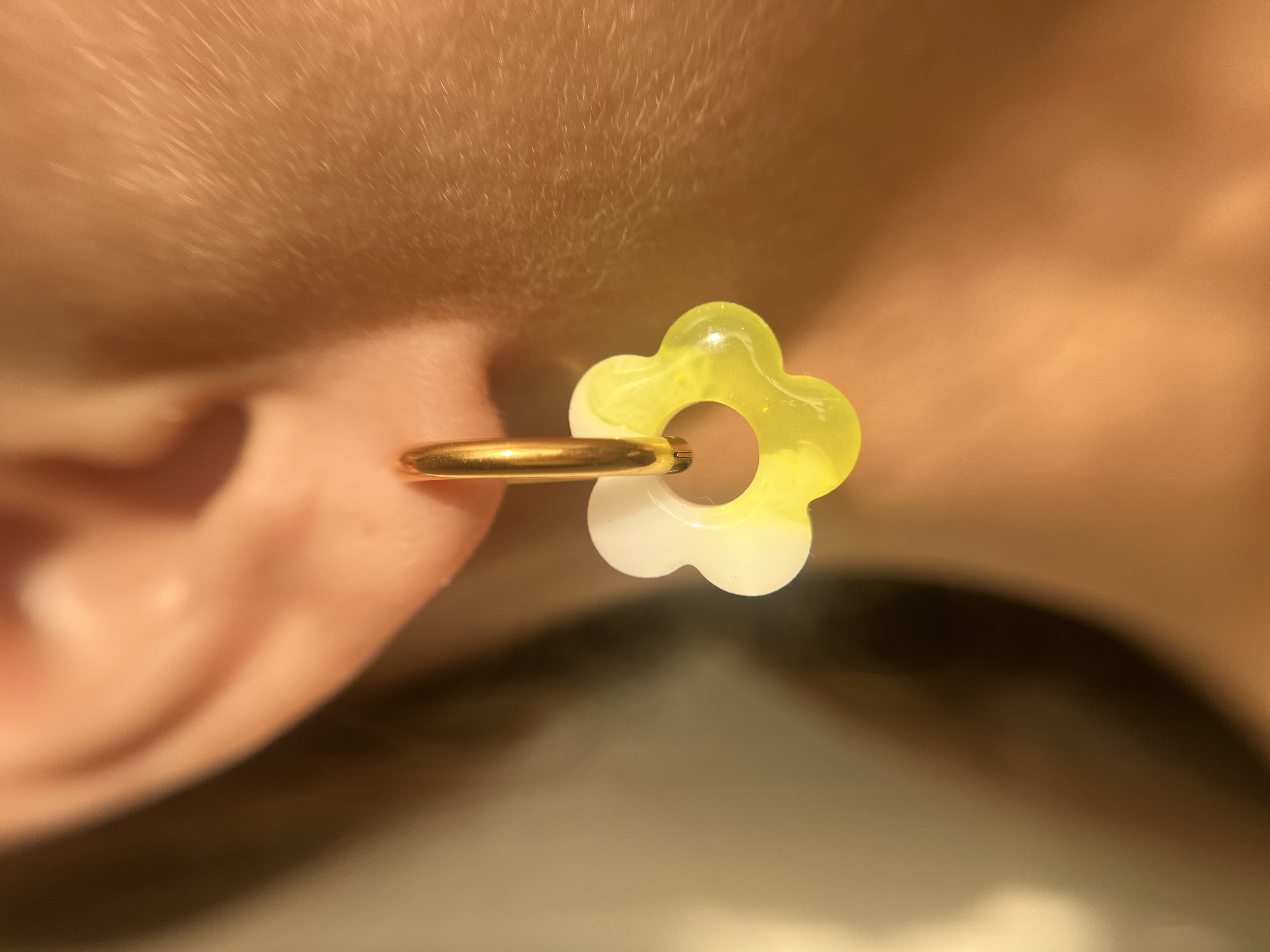 Flower jaune fluo et blanc
