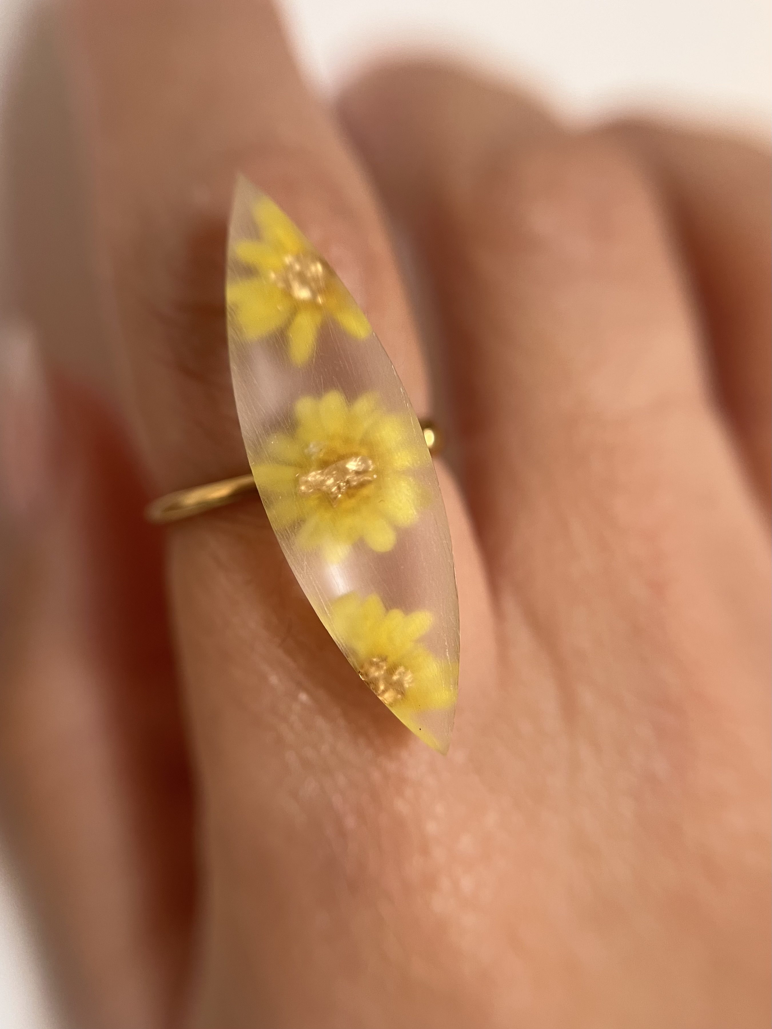 Bague Fleur Jaune