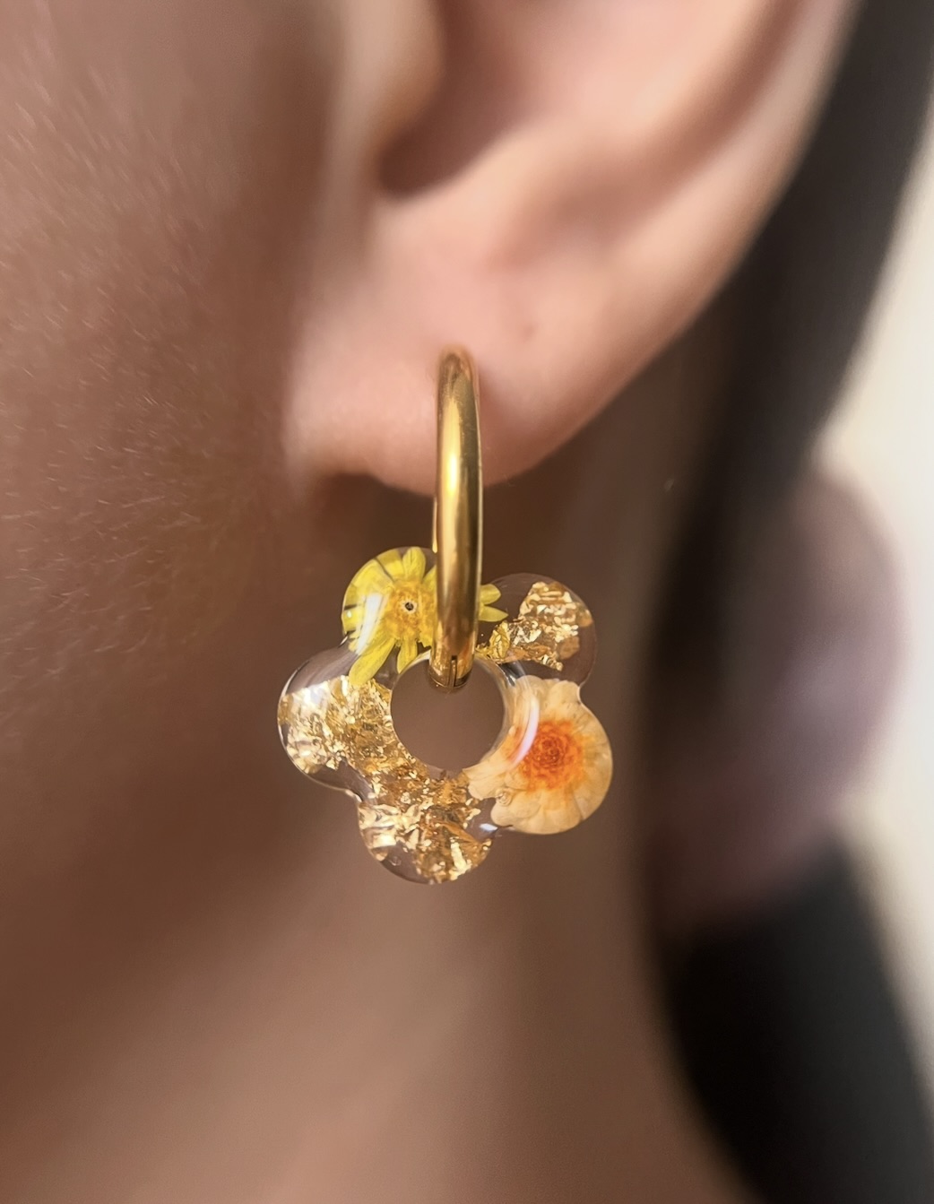 Flower avec fleur orange et jaune