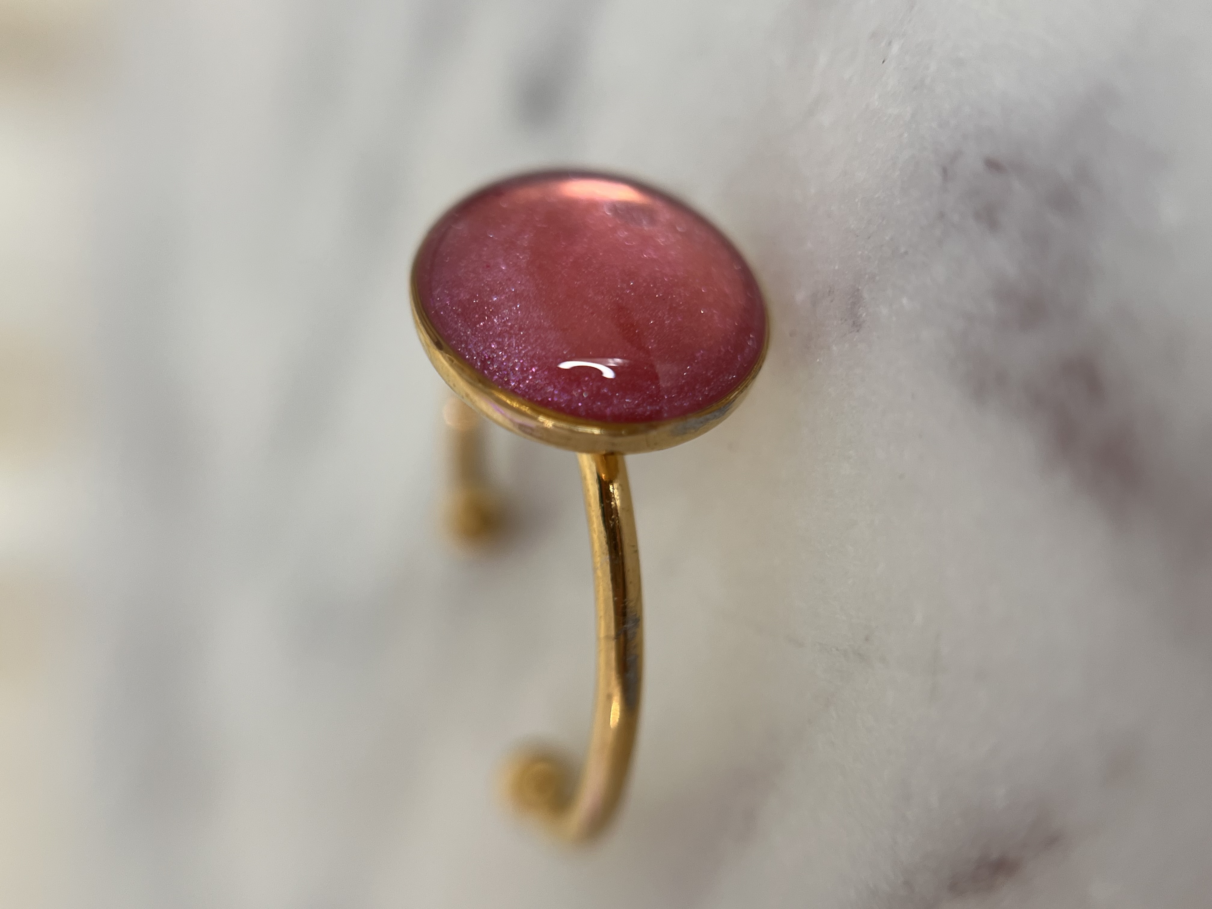 Bague rose irisé
