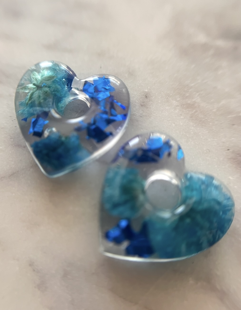 Coeur fleur bleu