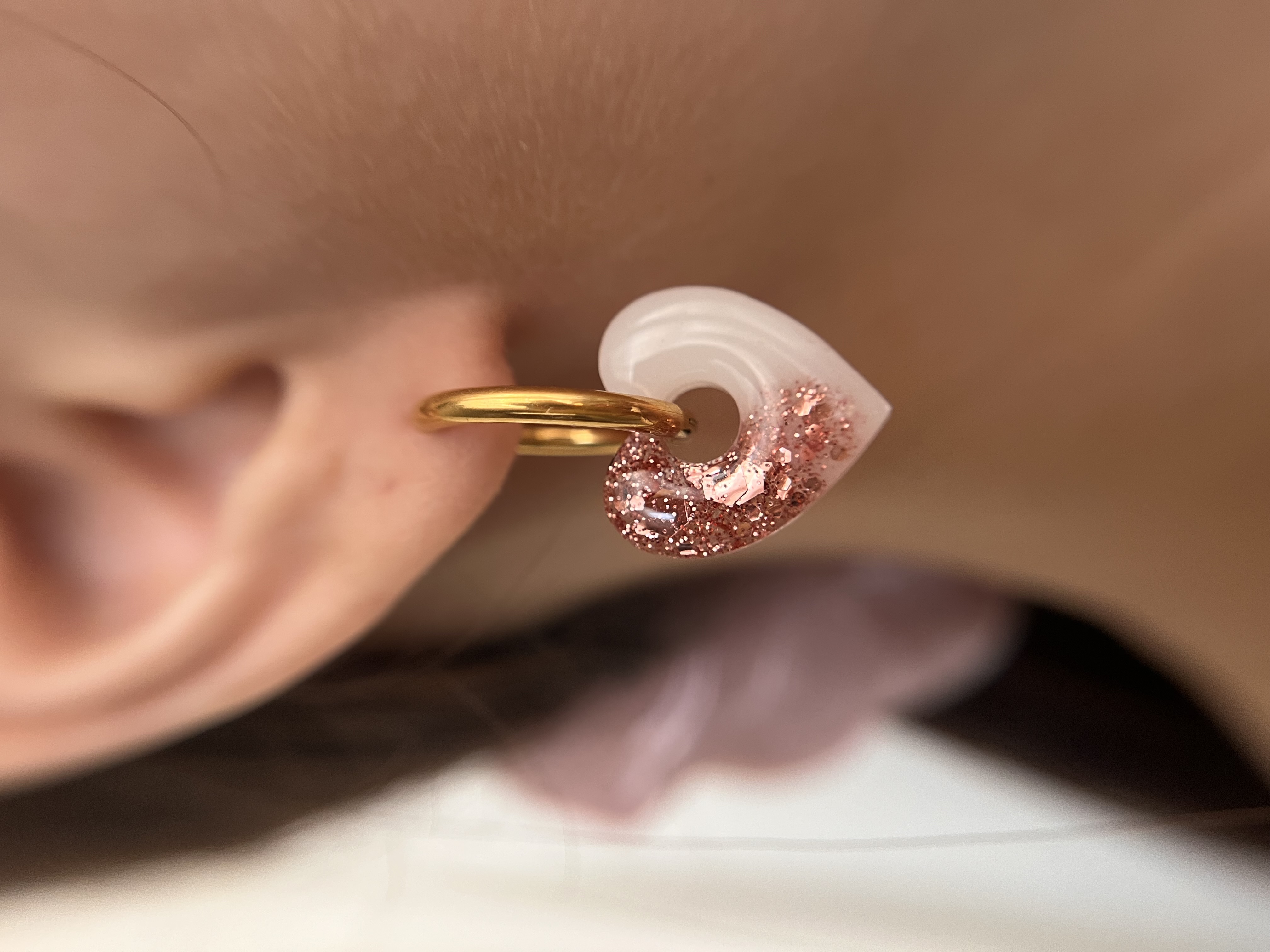 Coeur blanc et rose gold