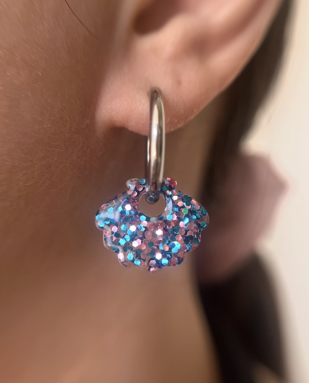 Coquillage bleu et rose