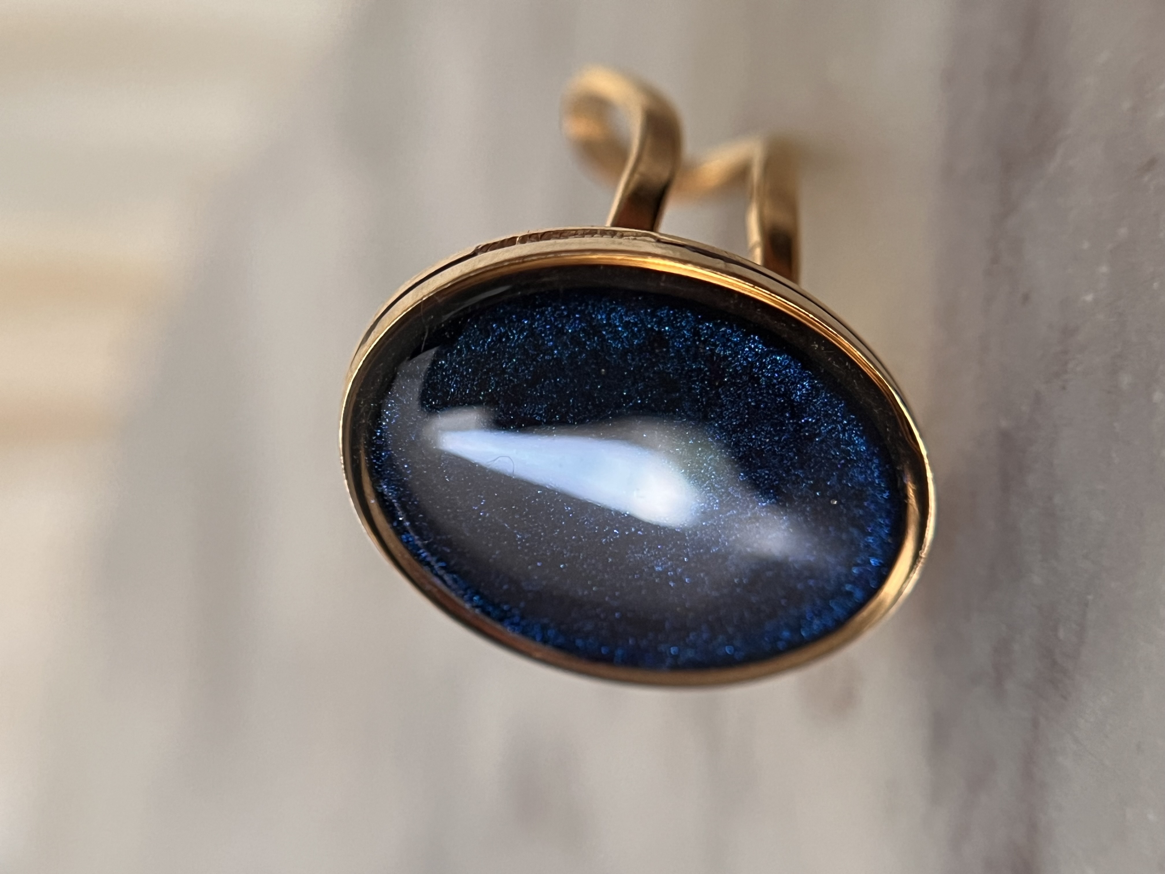 Bague reflet bleu