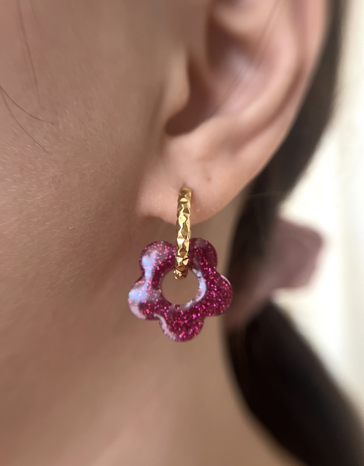 Flower paillettes fuchsia 