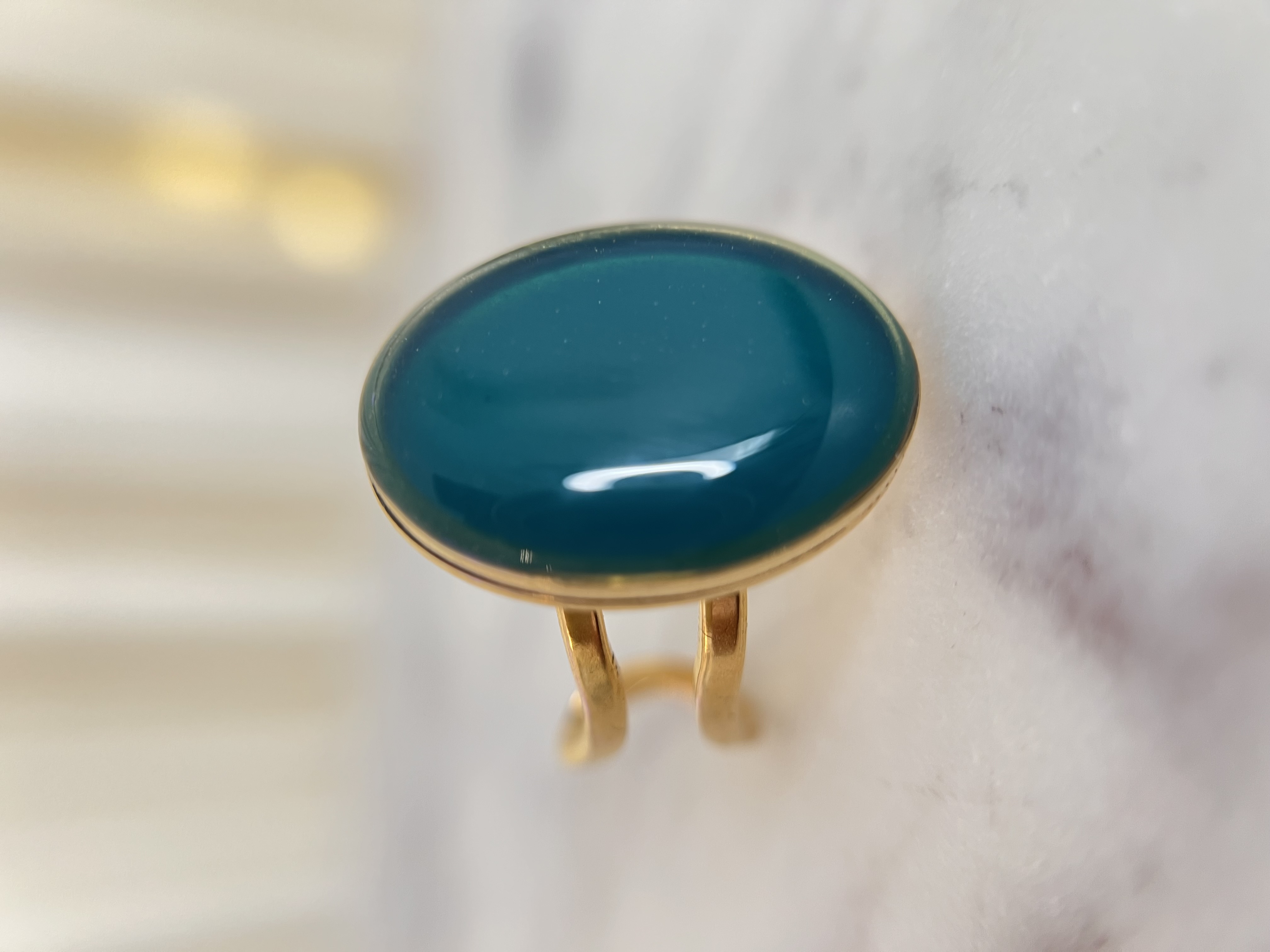 Bague ovale turquoise