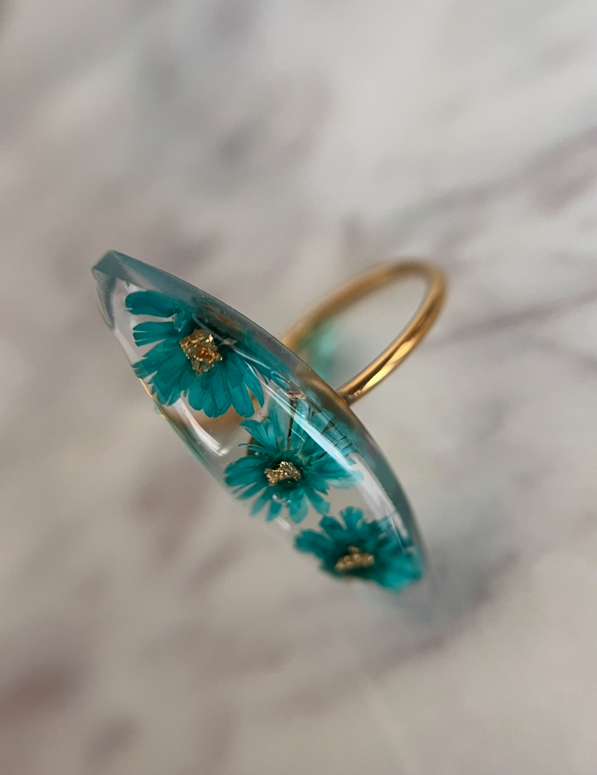 Bague Fleur Turquoise