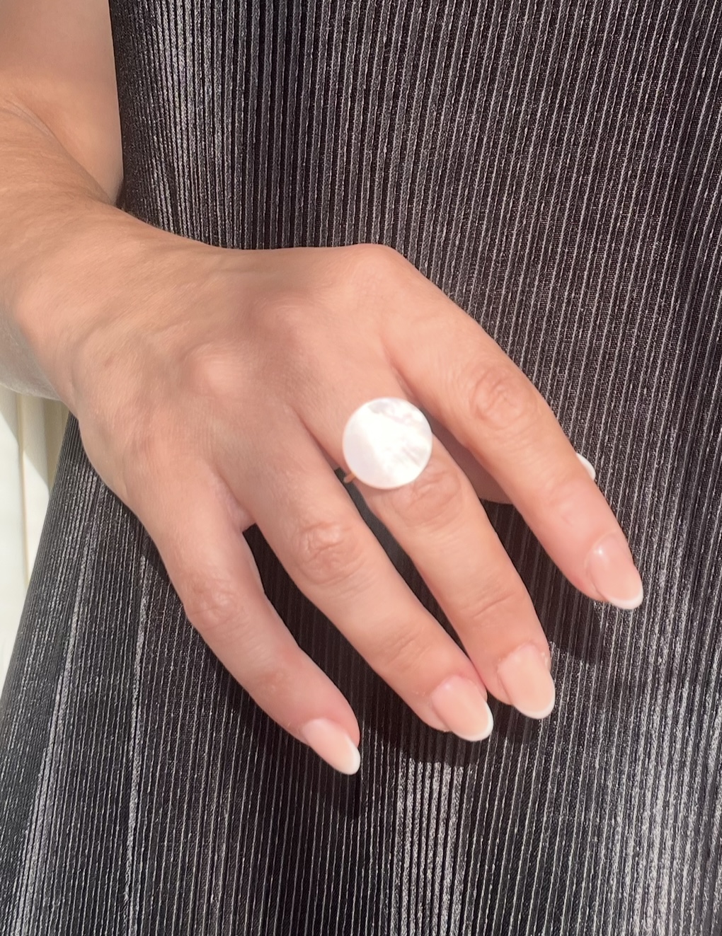 Bague Nacre Blanche