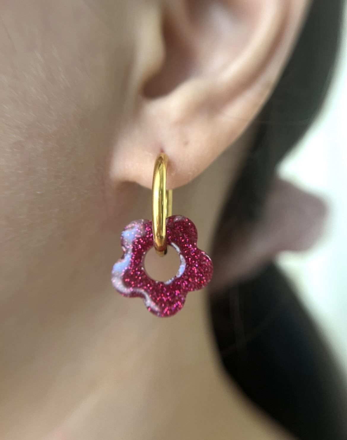 Flower paillettes fuchsia 