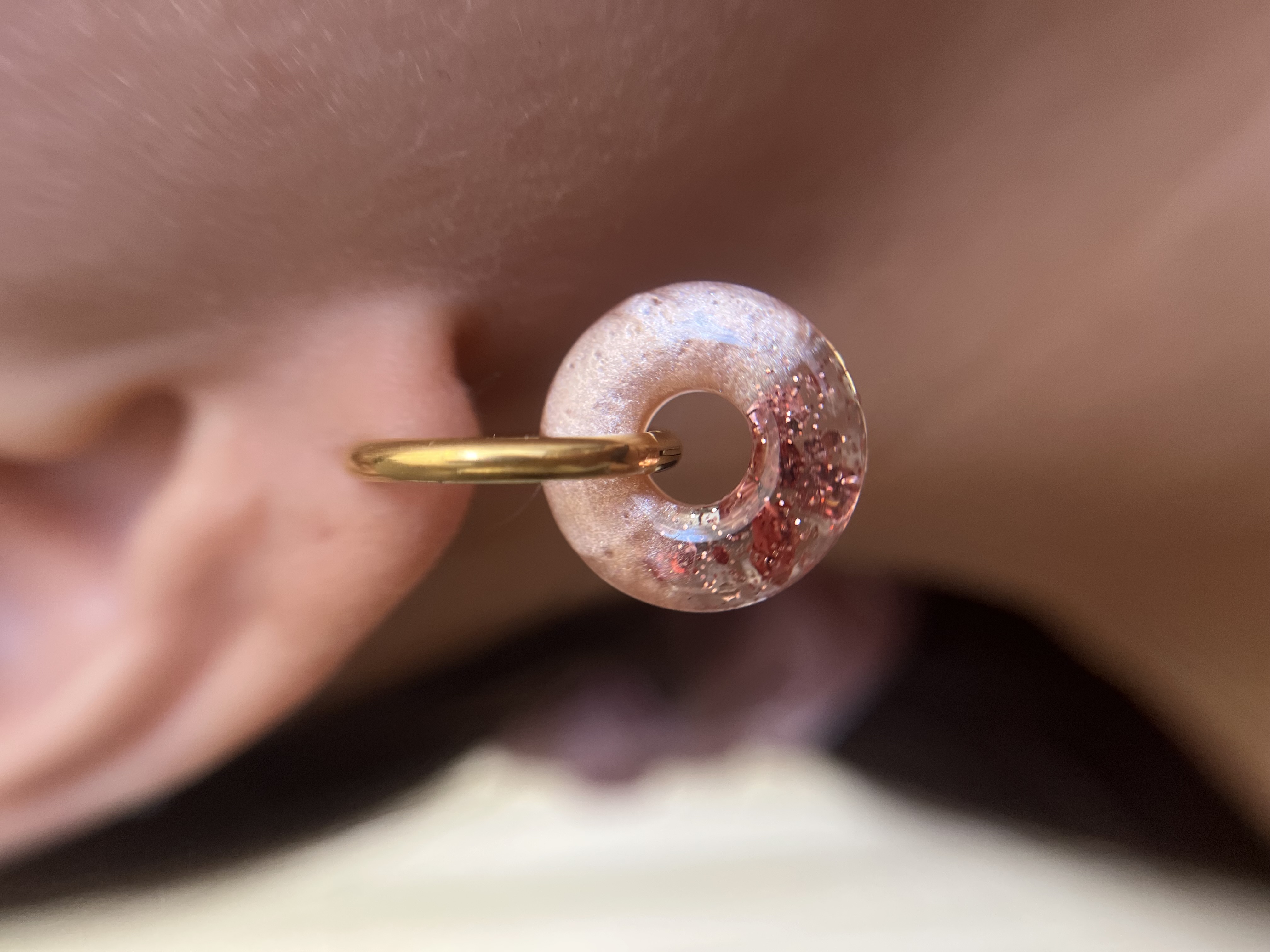 Louve beige irisé et rose gold