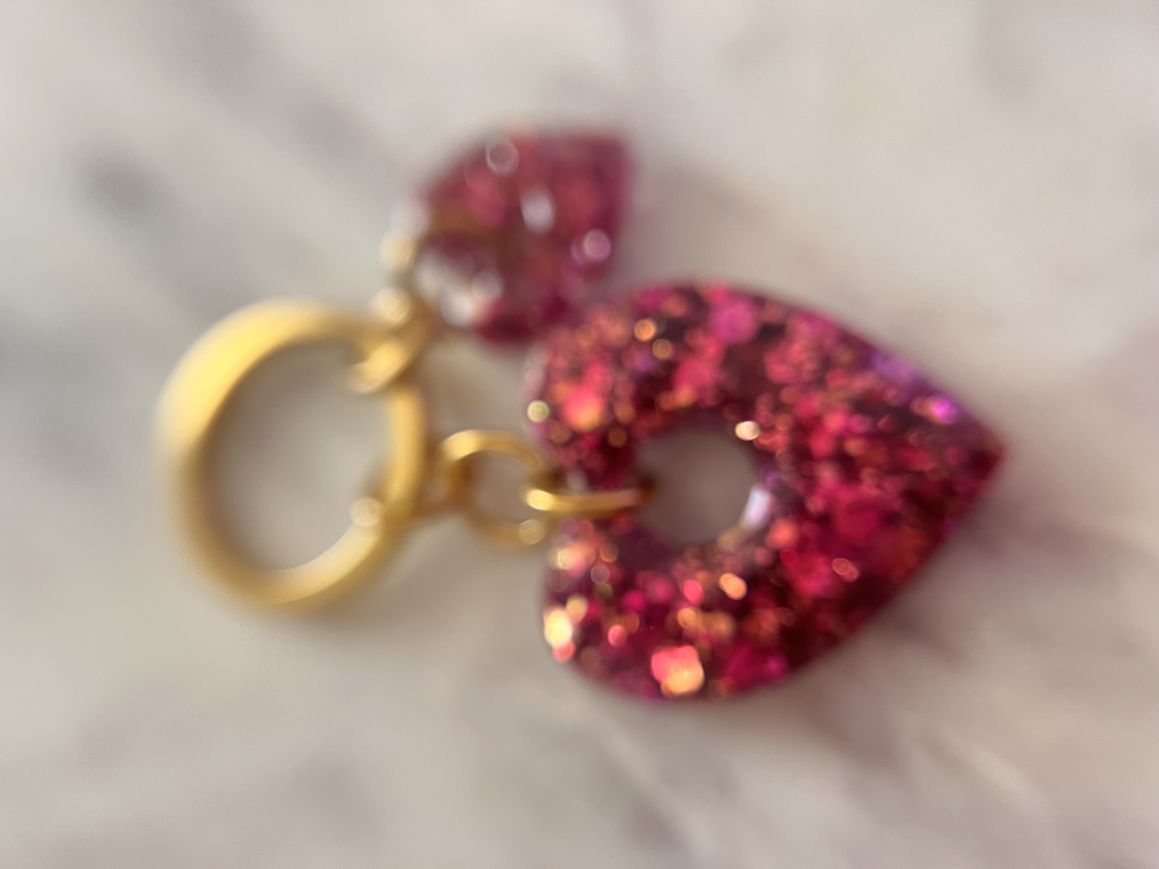 Porte-clefs double coeur