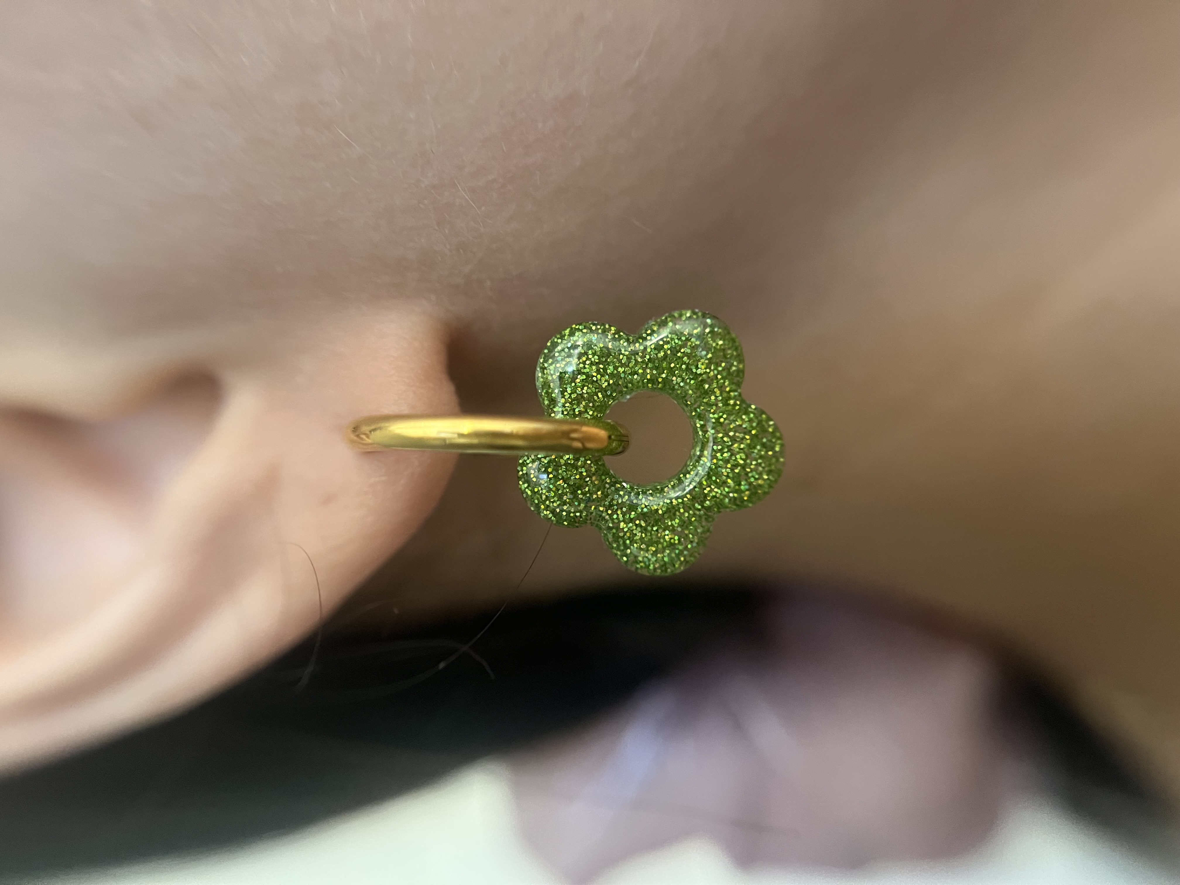 Flower paillette vert