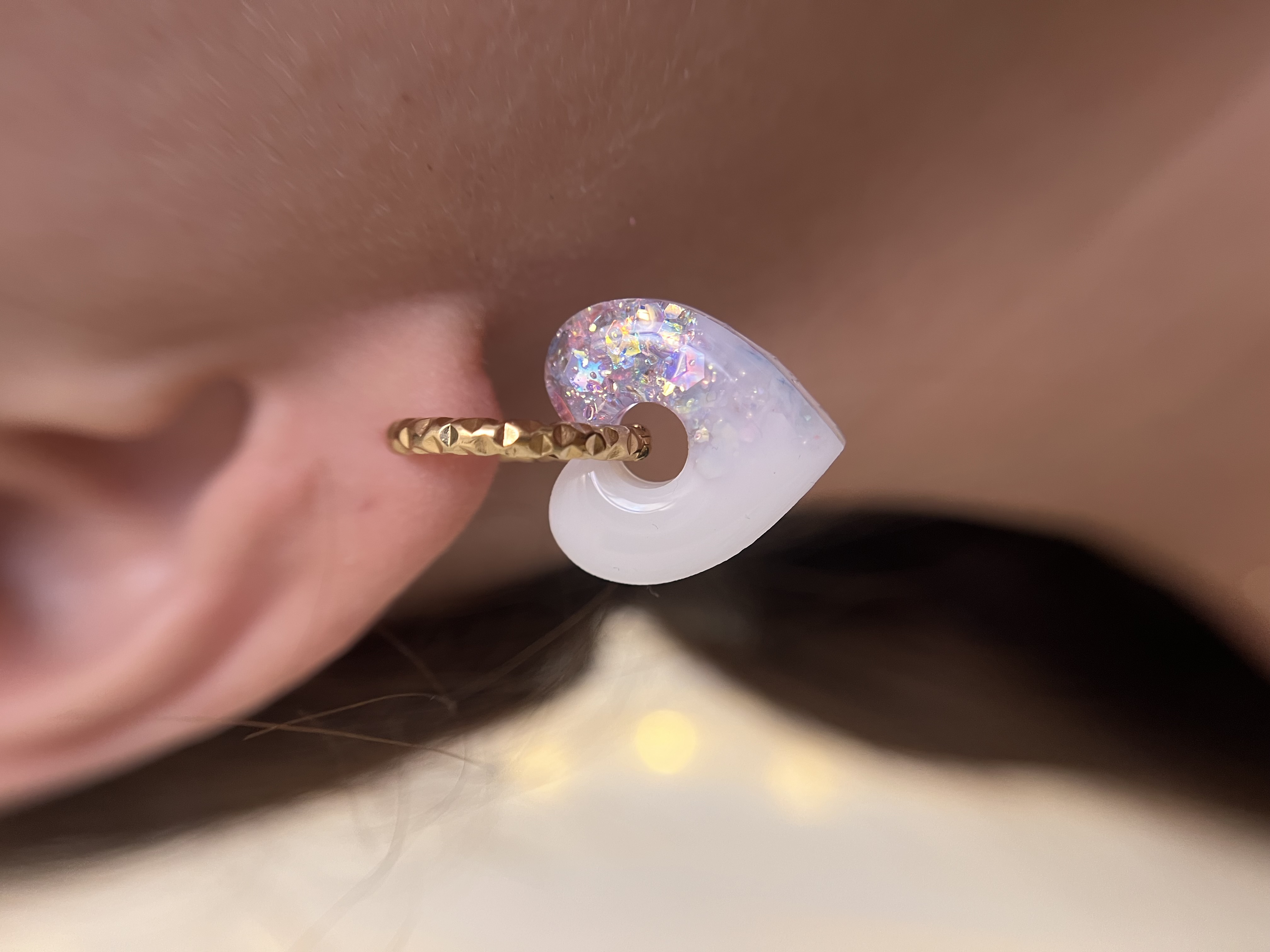 Coeur blanc et holographique 