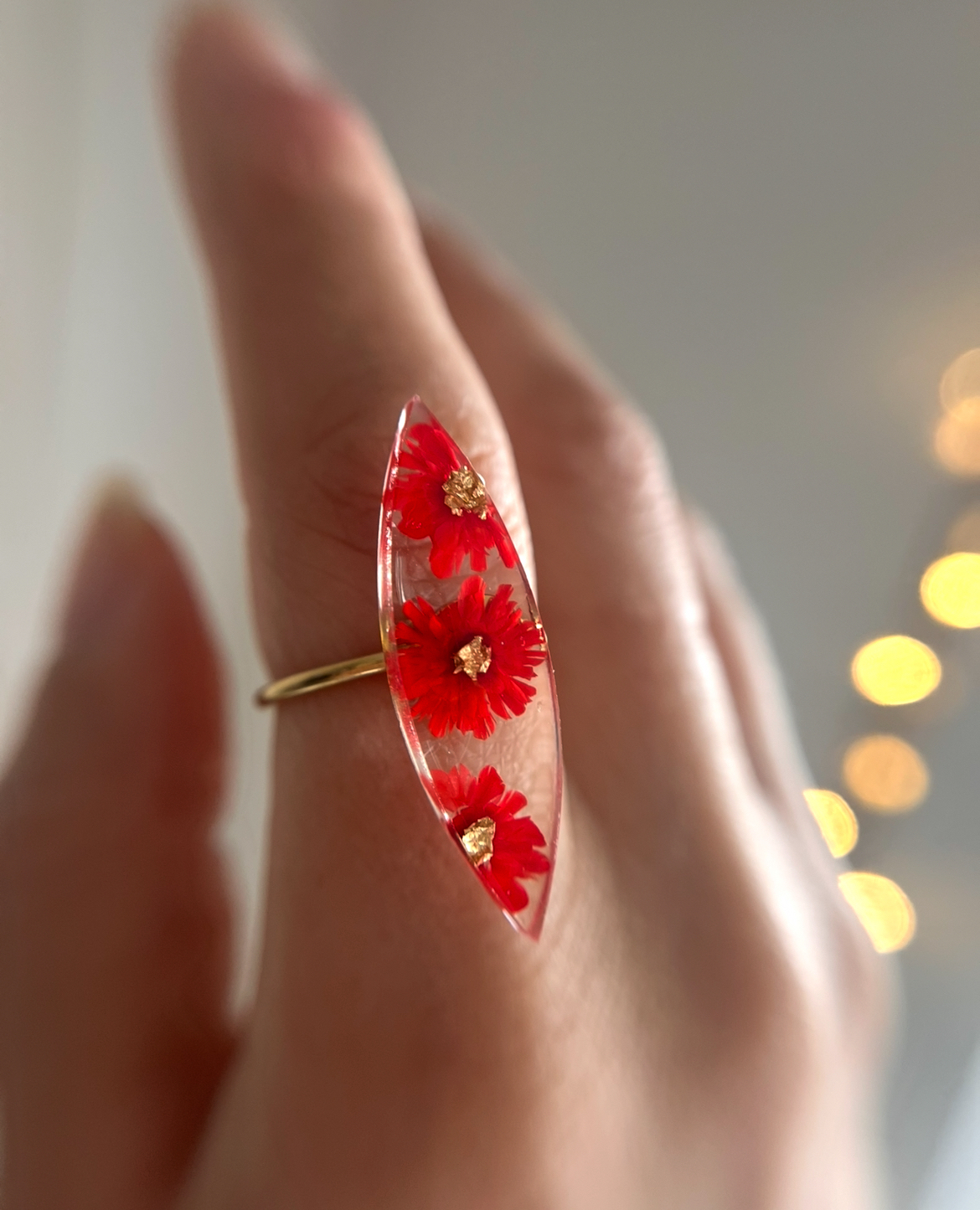 Bague Fleur Rouge 