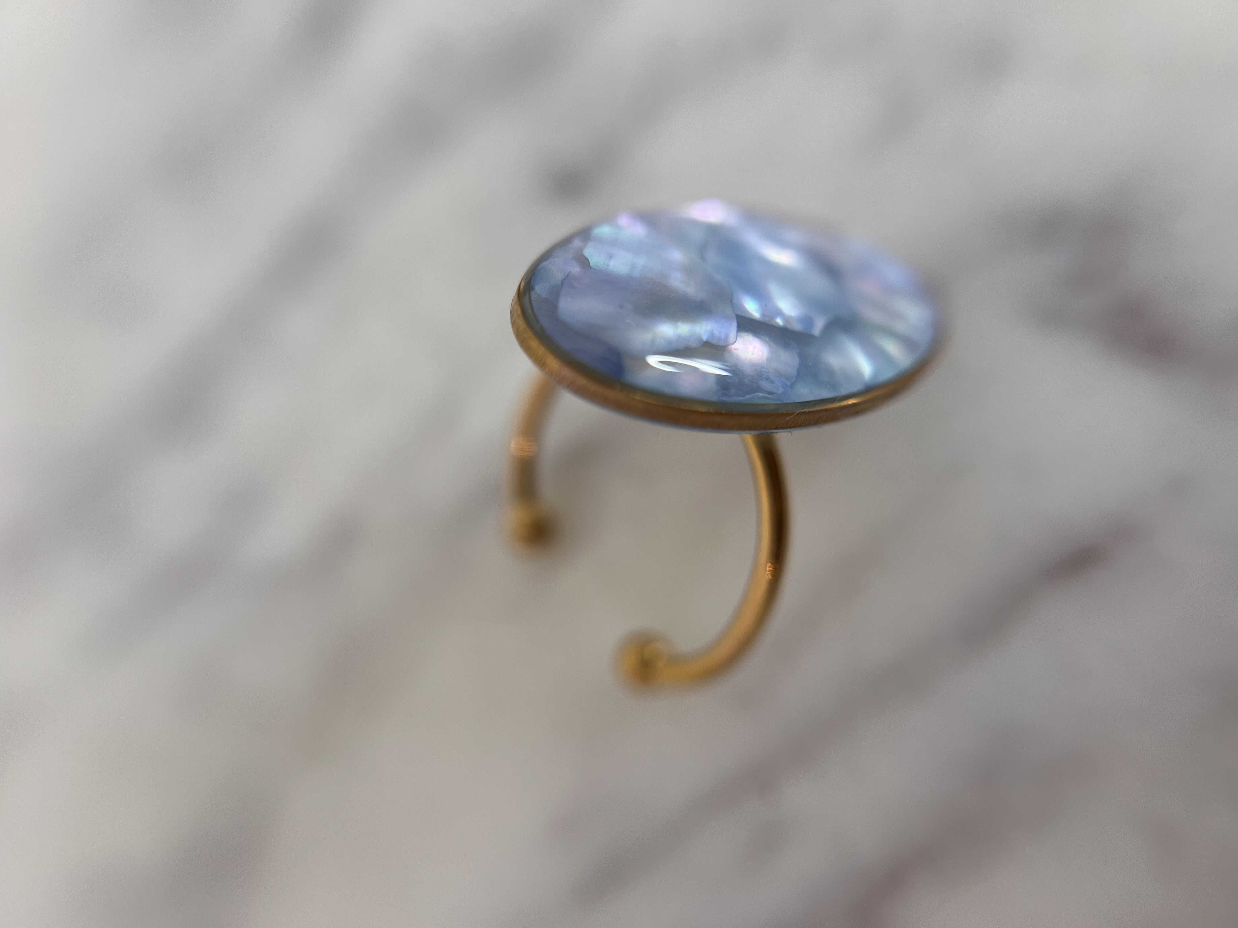 Bague Nacre Bleu