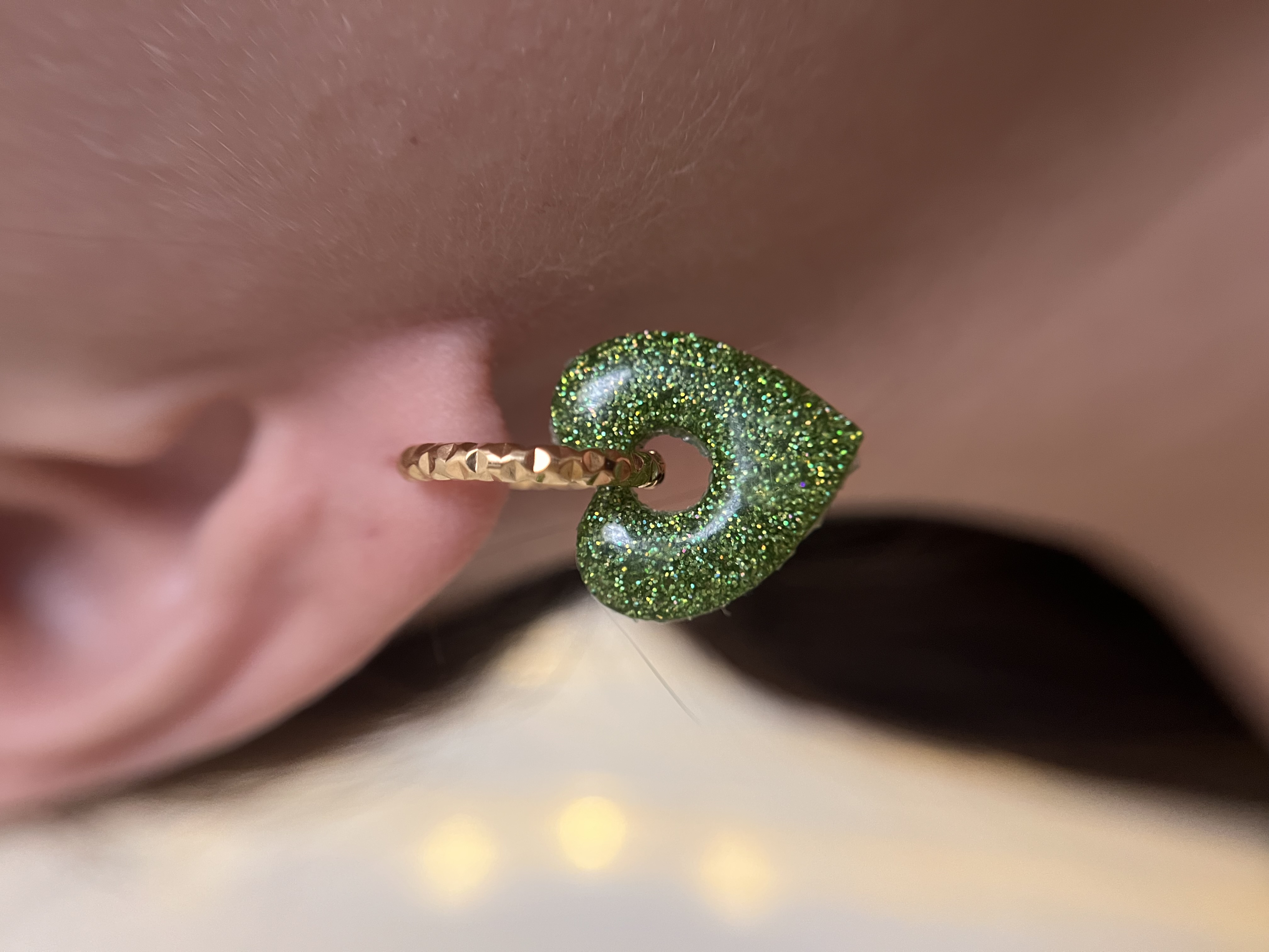 Coeur paillettes vert 